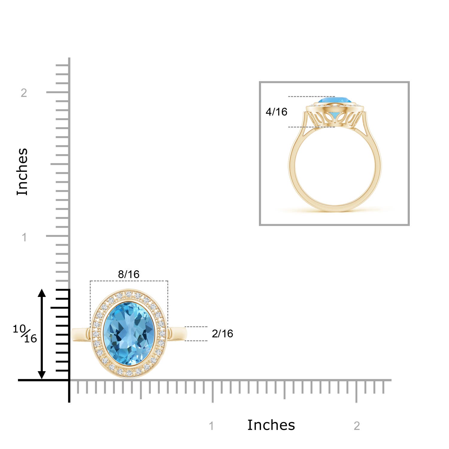 AA - Swiss Blue Topaz / 3.41 CT / 14 KT Yellow Gold