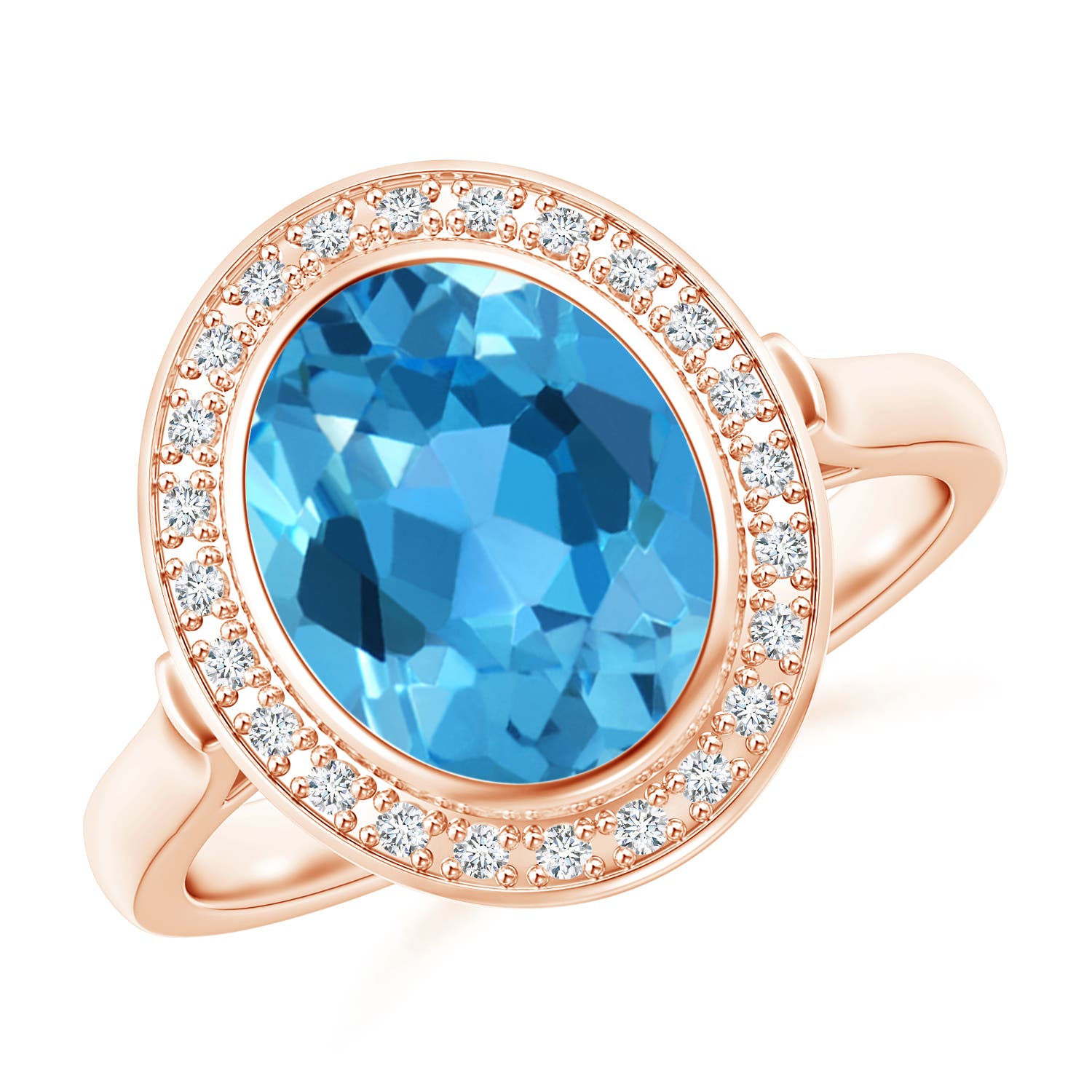 AAA - Swiss Blue Topaz / 3.41 CT / 14 KT Rose Gold