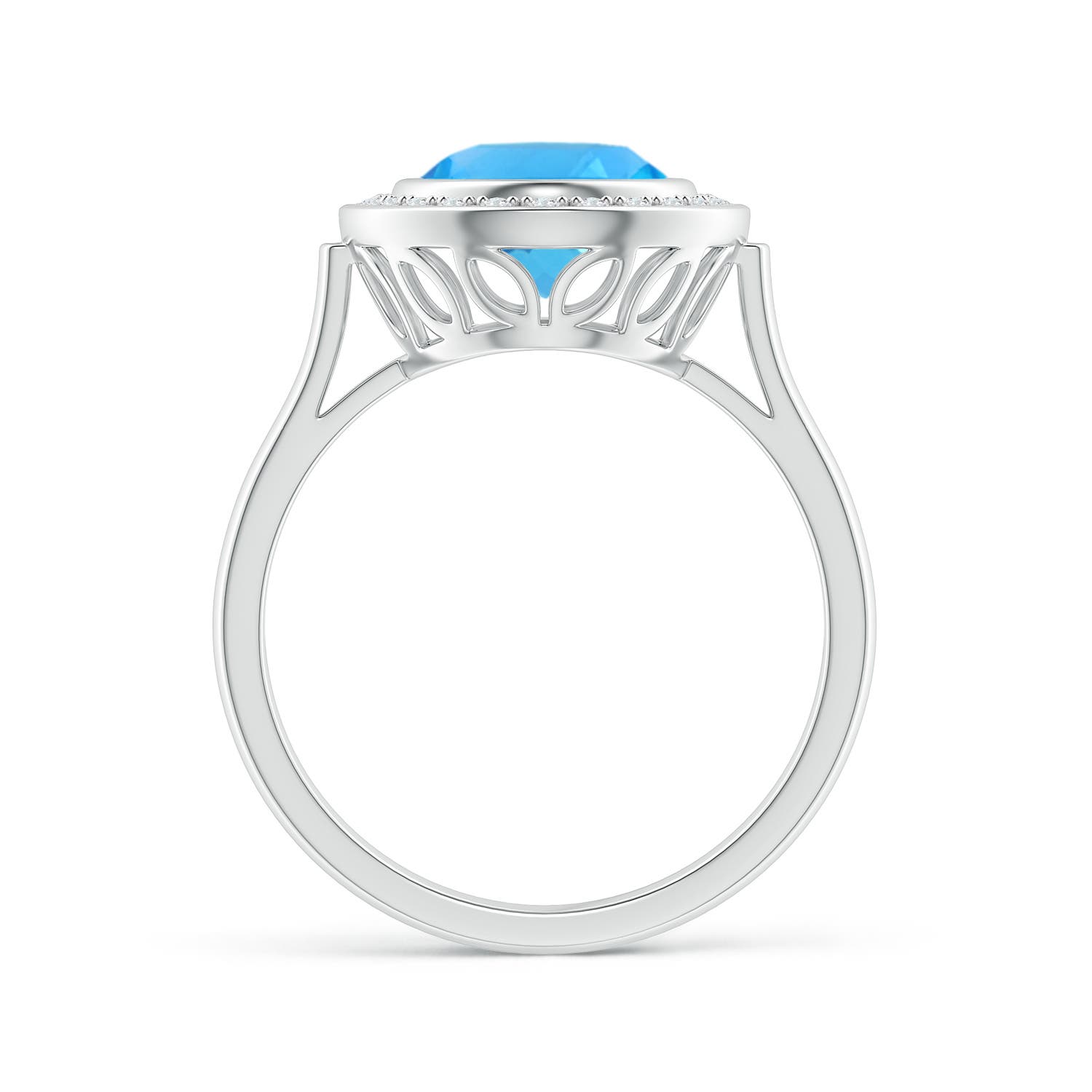 AAA - Swiss Blue Topaz / 3.41 CT / 14 KT White Gold