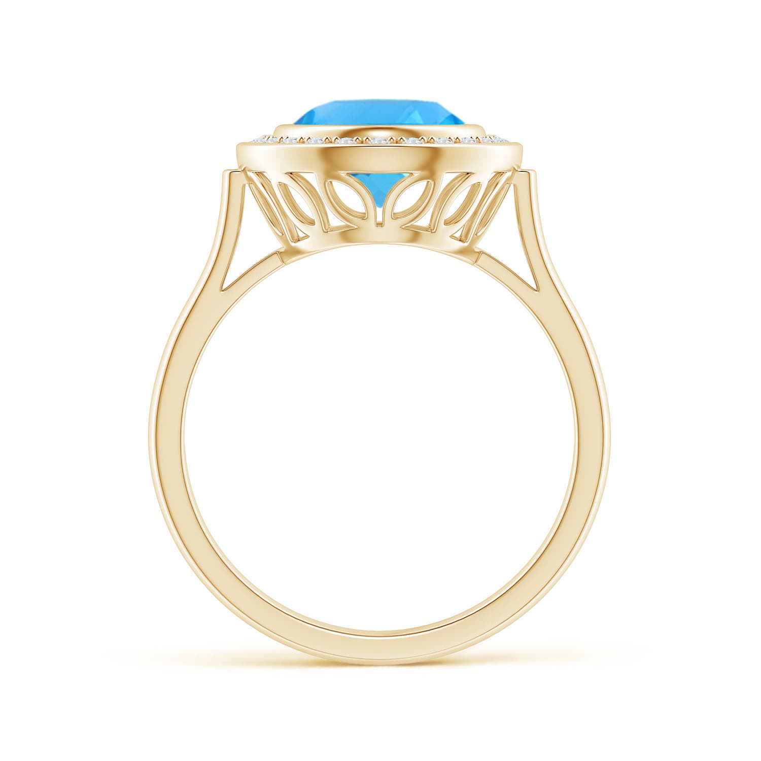 AAA - Swiss Blue Topaz / 3.41 CT / 14 KT Yellow Gold