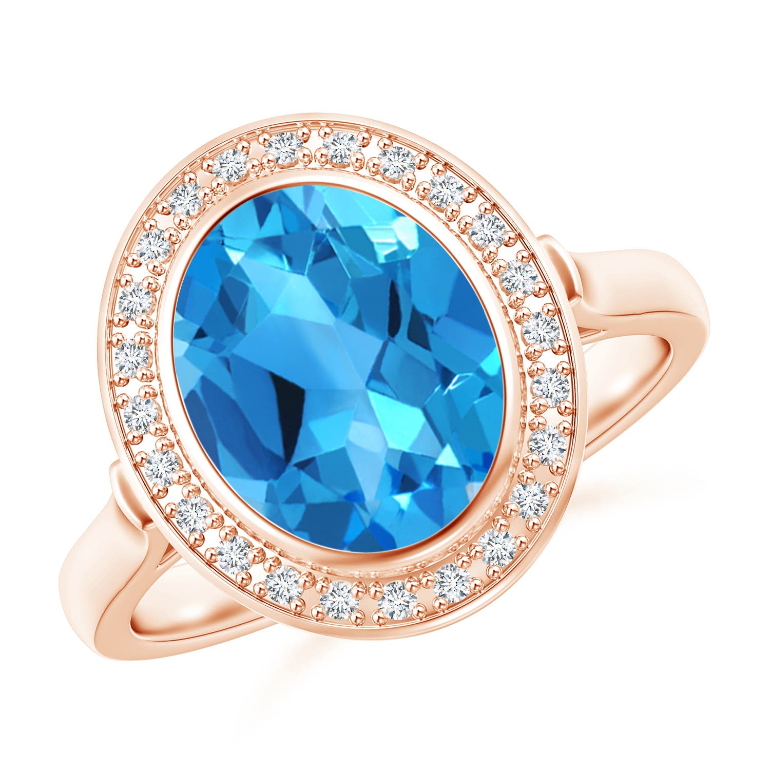 AAAA - Swiss Blue Topaz / 3.41 CT / 14 KT Rose Gold