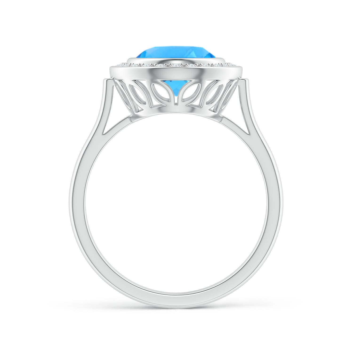 AAAA - Swiss Blue Topaz / 3.41 CT / 14 KT White Gold