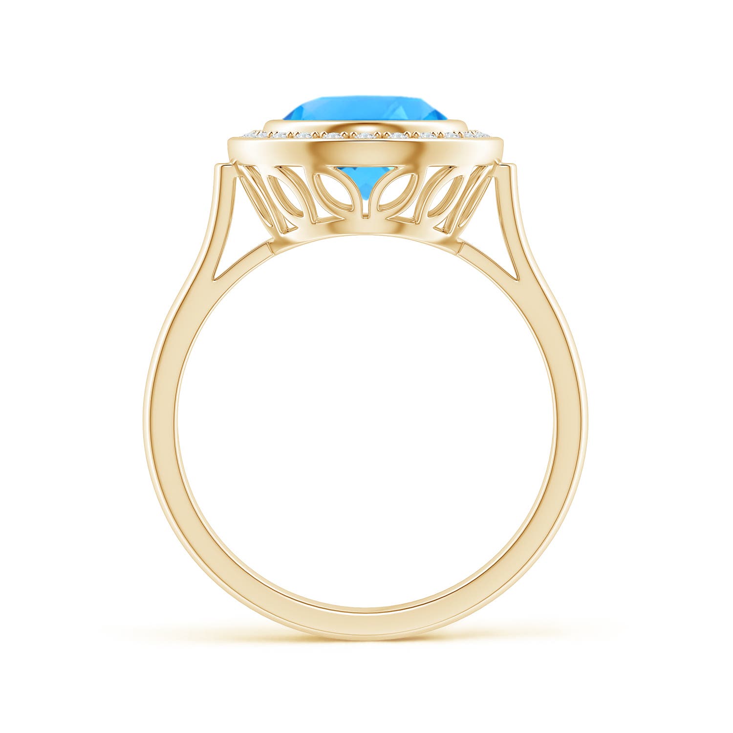 AAAA - Swiss Blue Topaz / 3.41 CT / 14 KT Yellow Gold