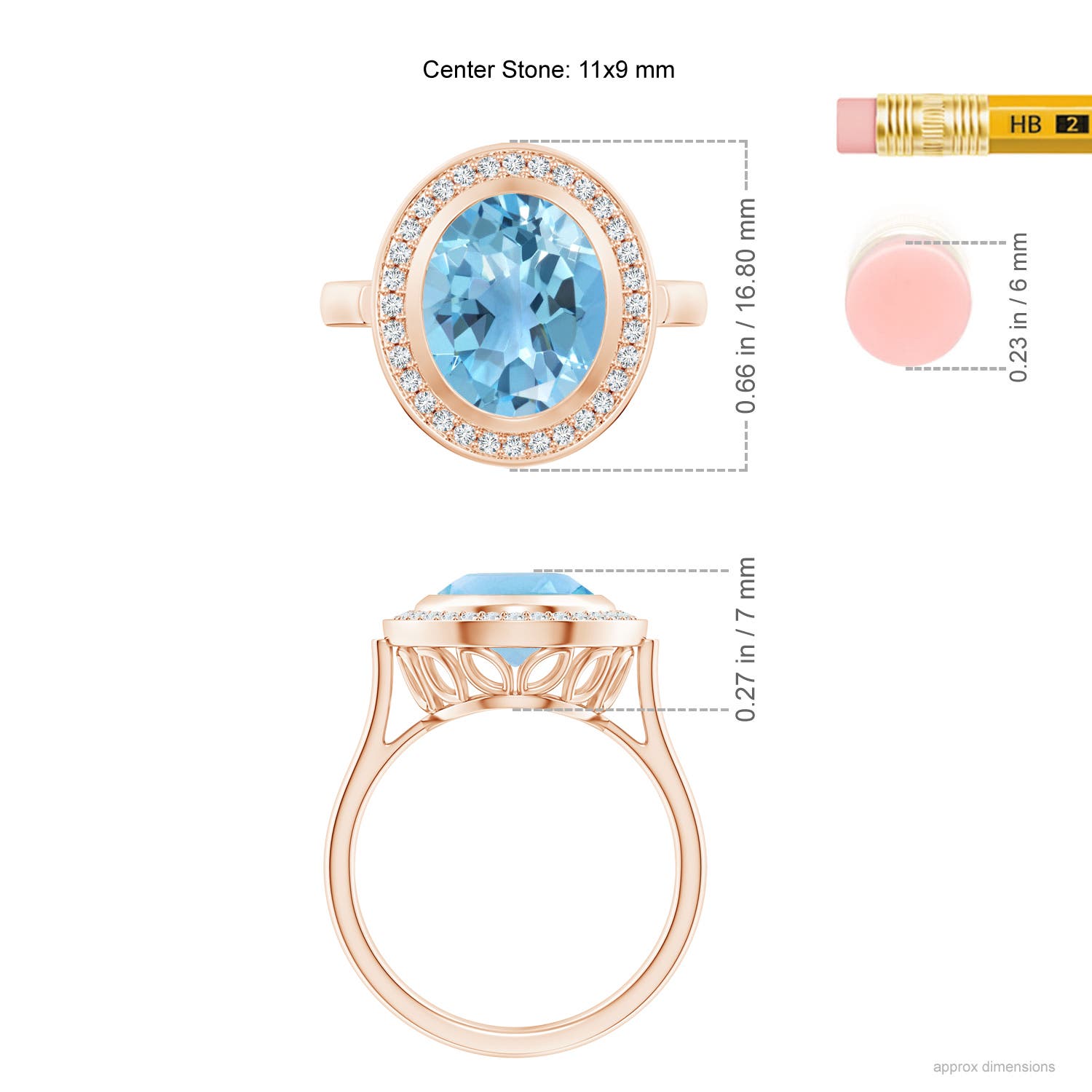 A - Swiss Blue Topaz / 4.89 CT / 14 KT Rose Gold