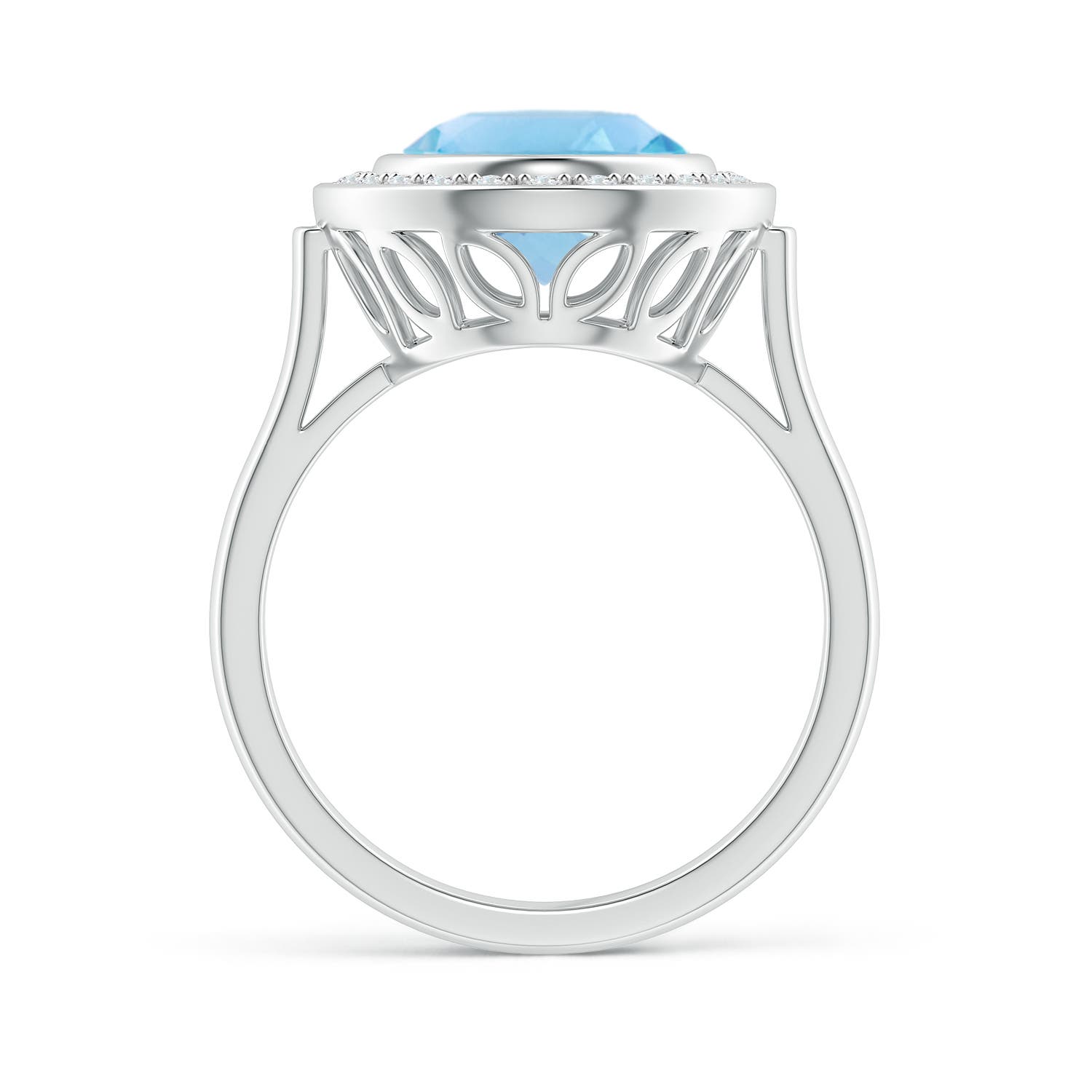 A - Swiss Blue Topaz / 4.89 CT / 14 KT White Gold