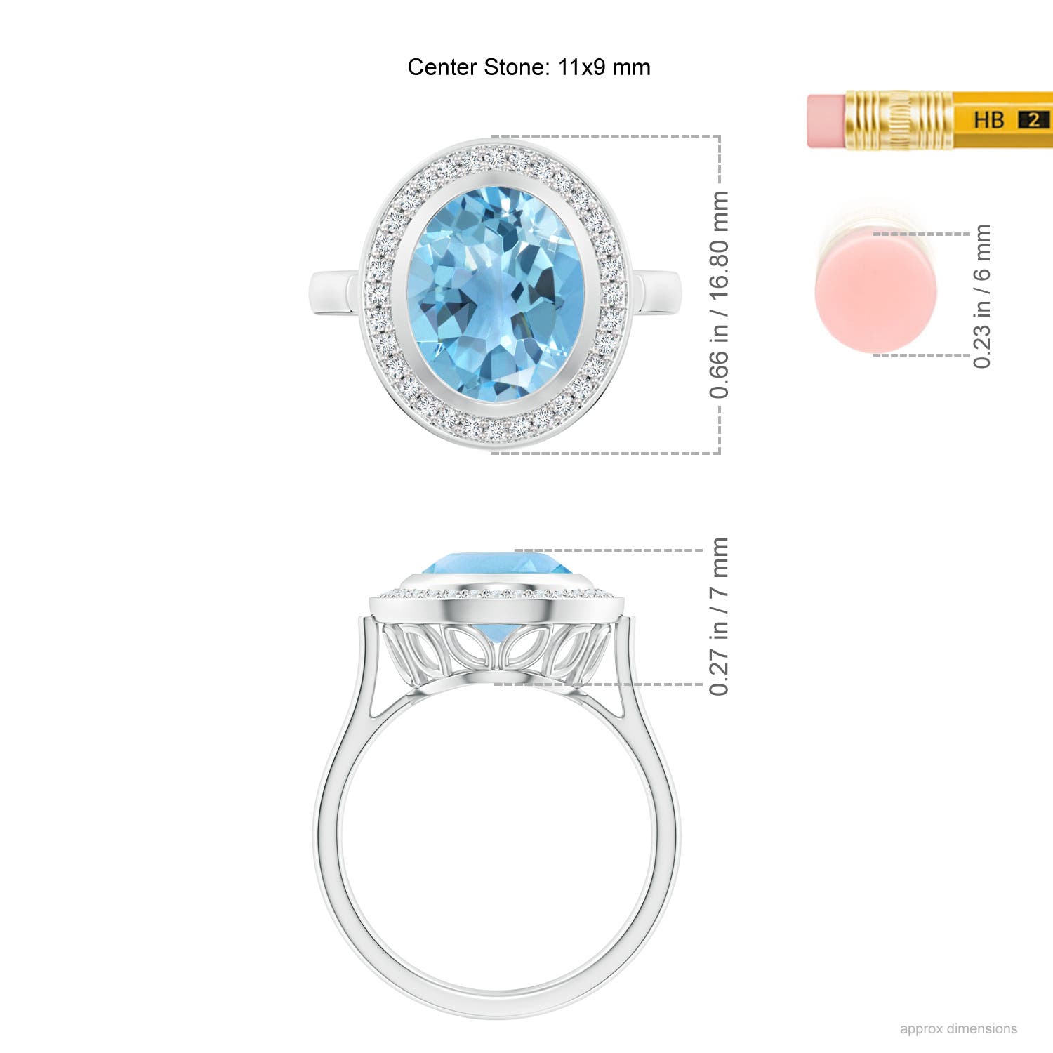 A - Swiss Blue Topaz / 4.89 CT / 14 KT White Gold