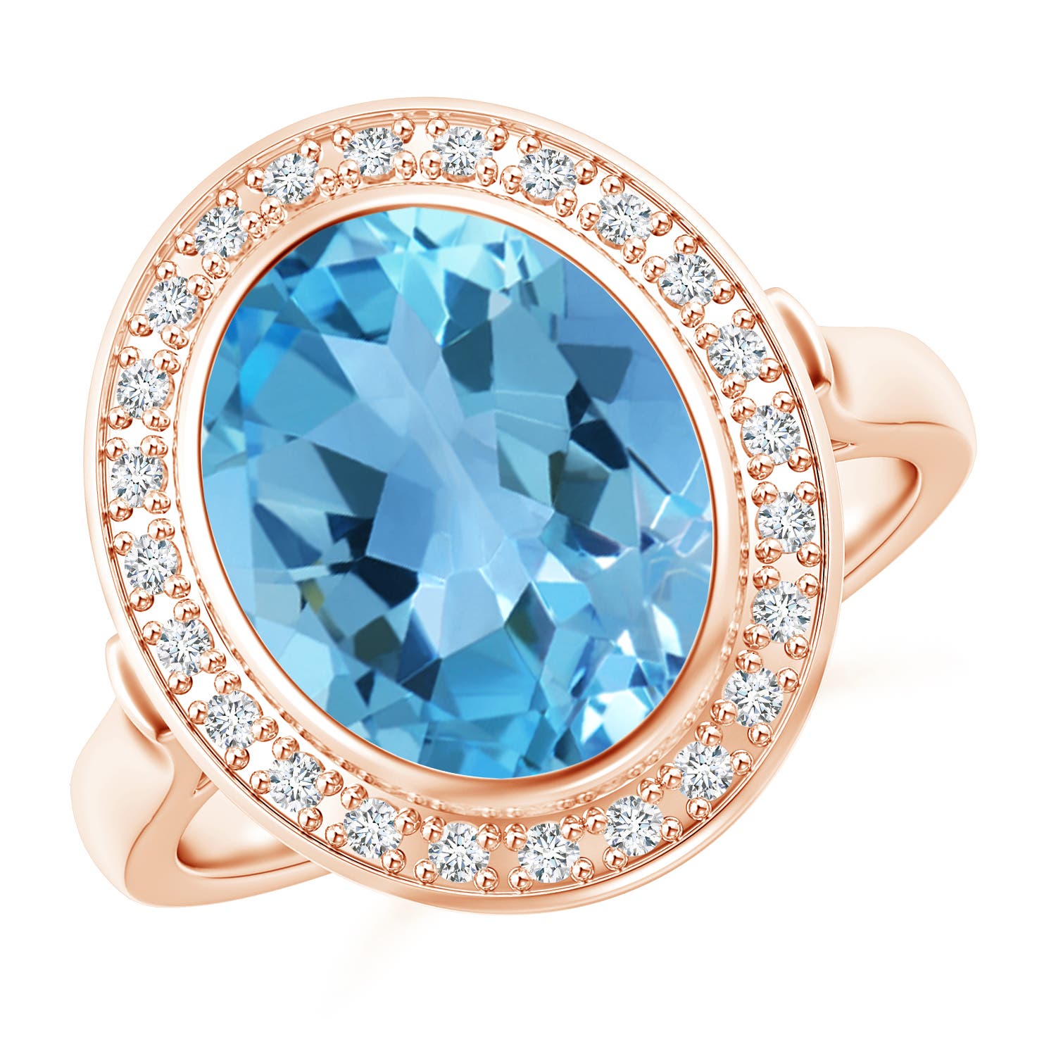 AA - Swiss Blue Topaz / 4.89 CT / 14 KT Rose Gold