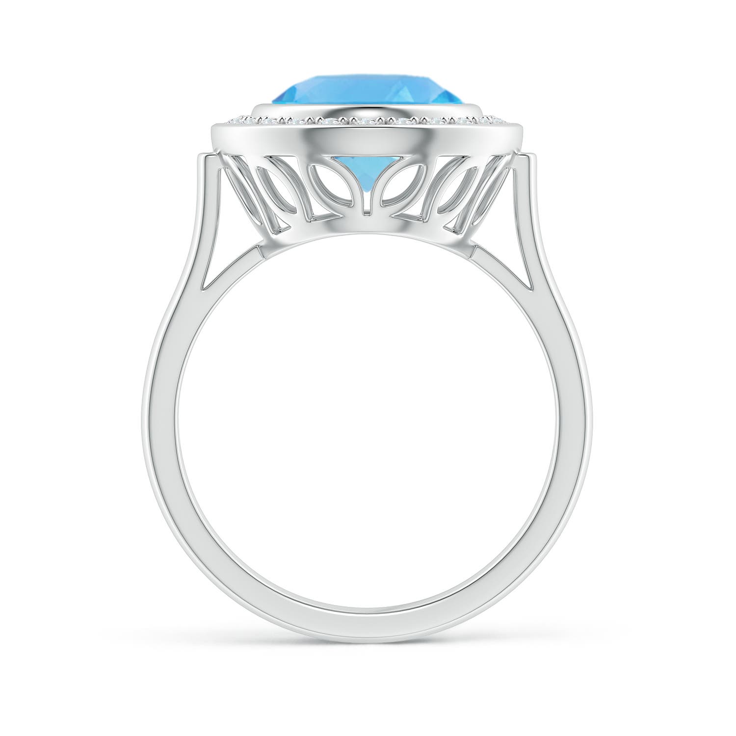 AA - Swiss Blue Topaz / 4.89 CT / 14 KT White Gold