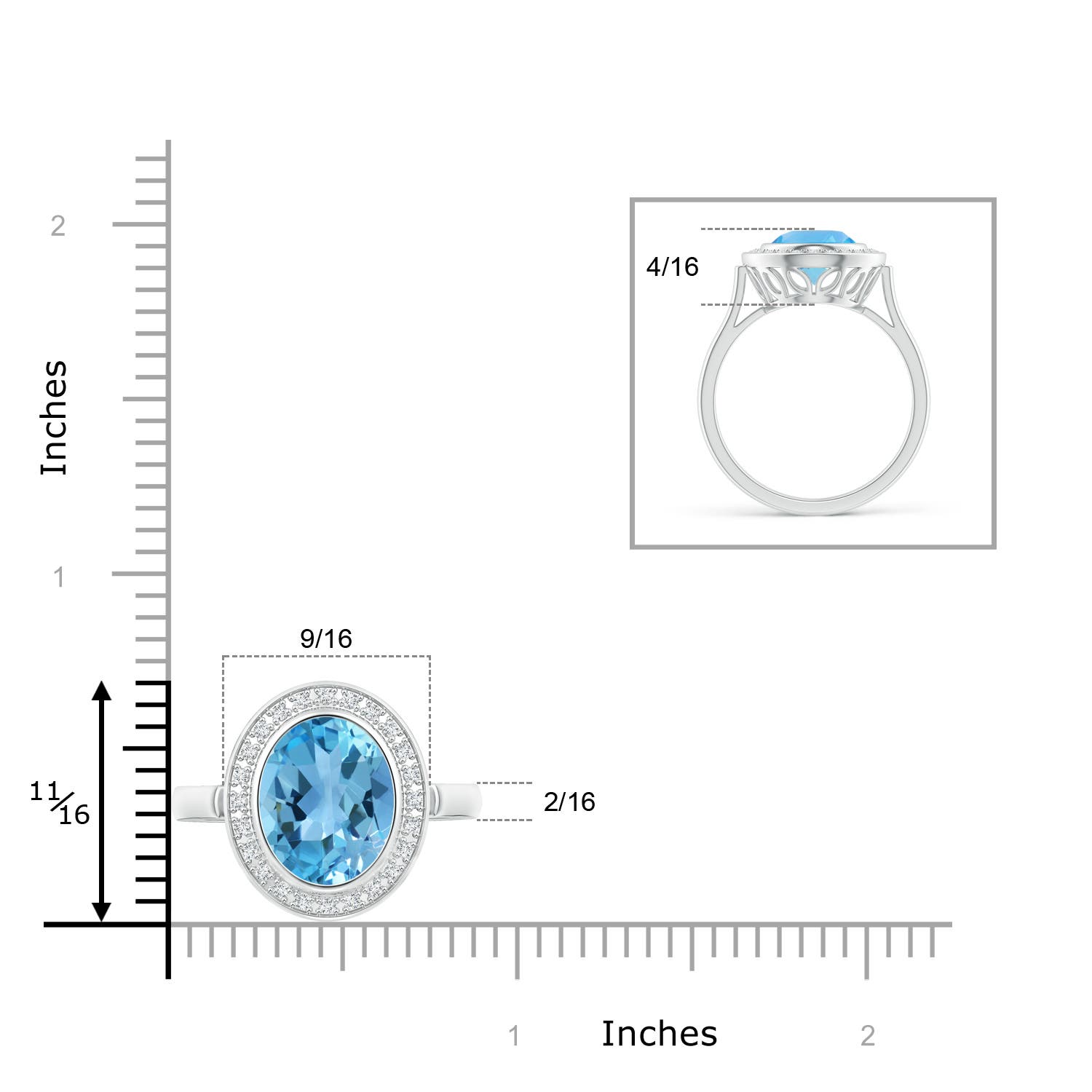 AA - Swiss Blue Topaz / 4.89 CT / 14 KT White Gold