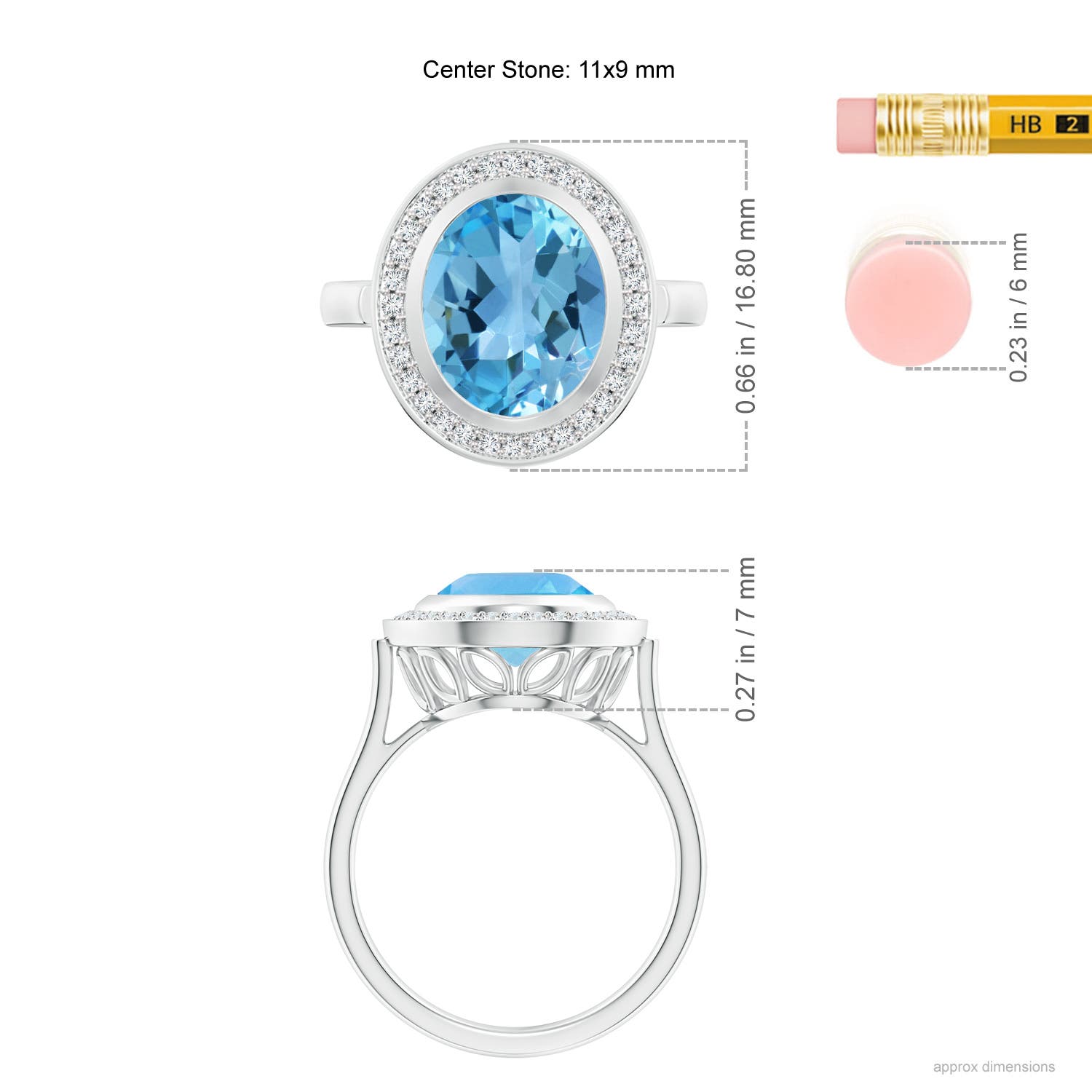 AA - Swiss Blue Topaz / 4.89 CT / 14 KT White Gold