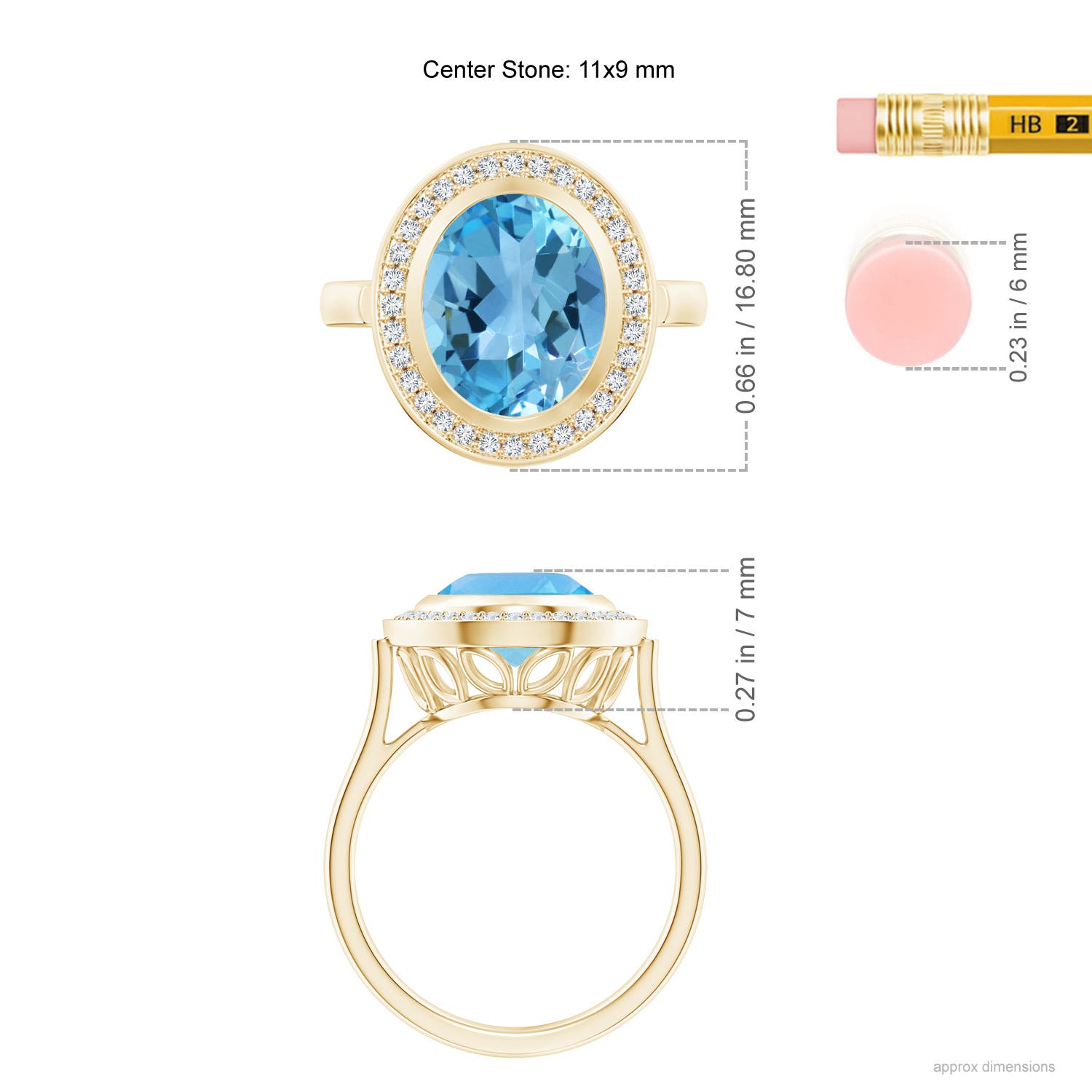 AA - Swiss Blue Topaz / 4.89 CT / 14 KT Yellow Gold