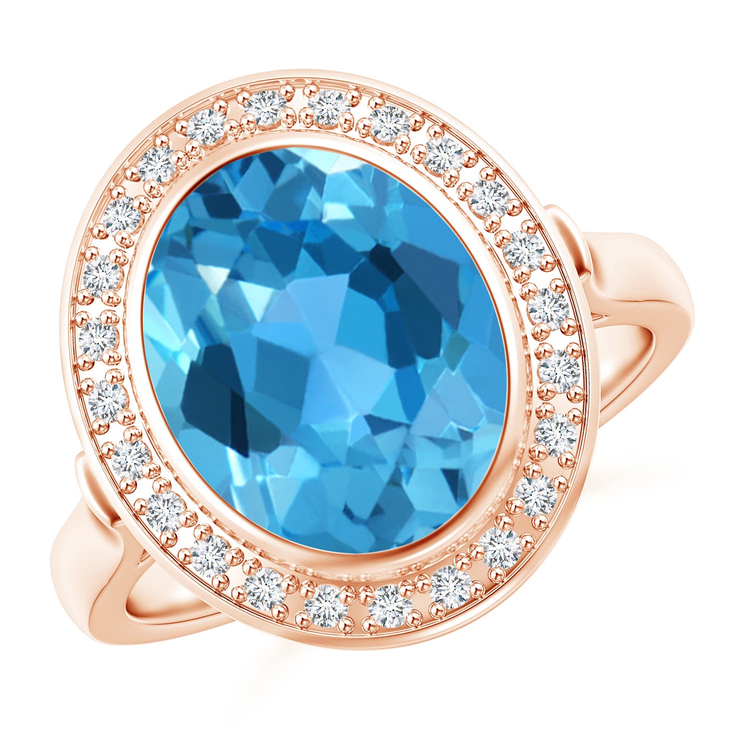 AAA - Swiss Blue Topaz / 4.89 CT / 14 KT Rose Gold