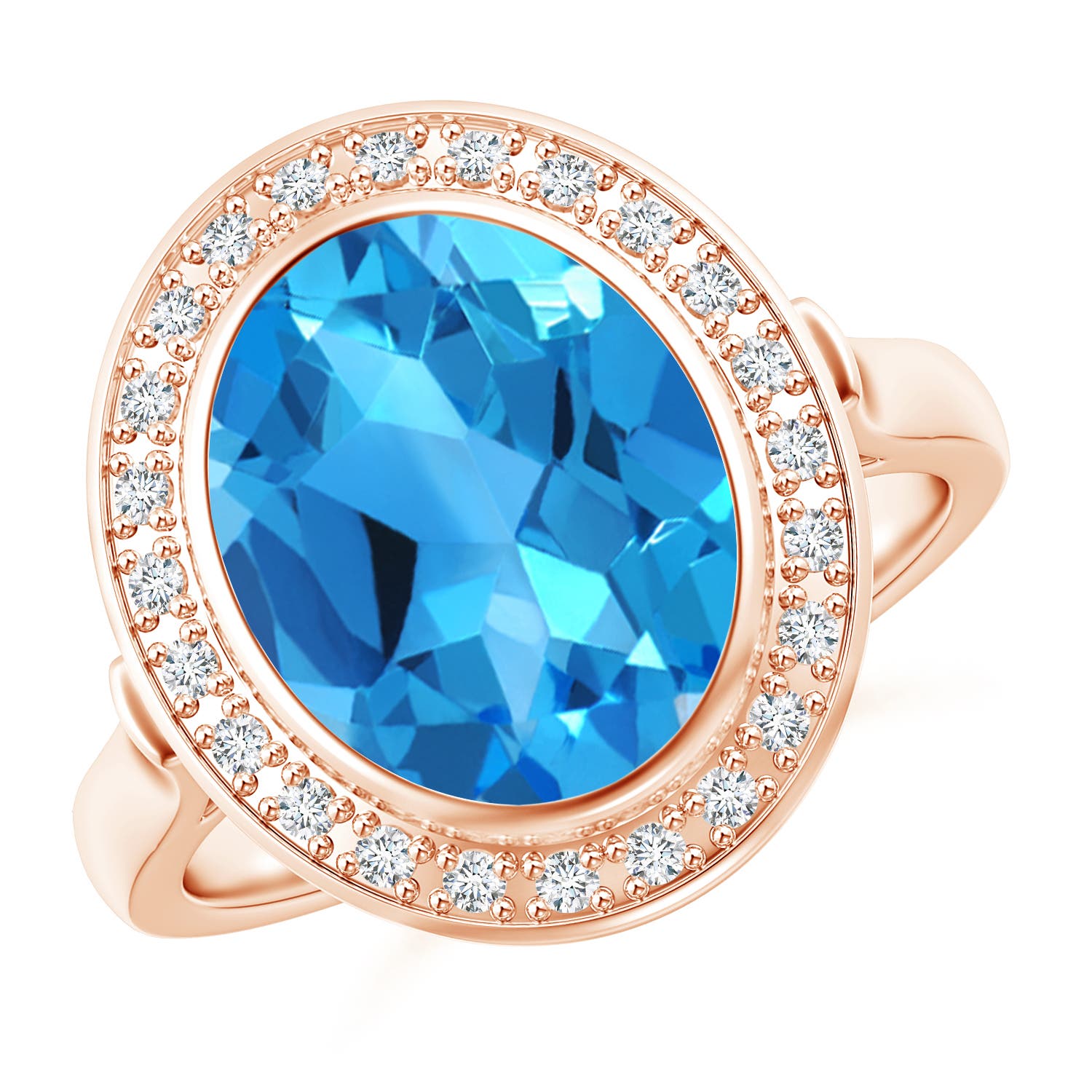 AAAA - Swiss Blue Topaz / 4.89 CT / 14 KT Rose Gold