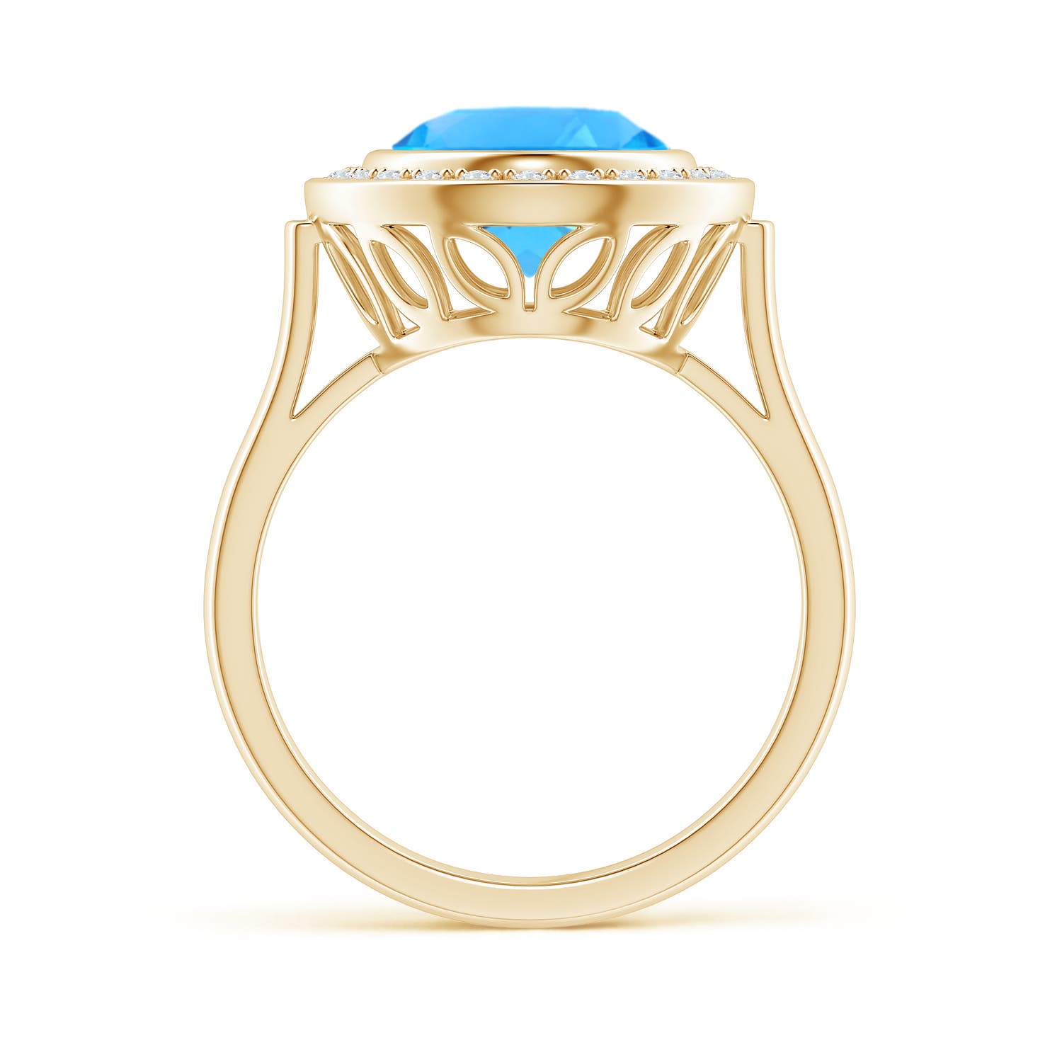 AAAA - Swiss Blue Topaz / 4.89 CT / 14 KT Yellow Gold