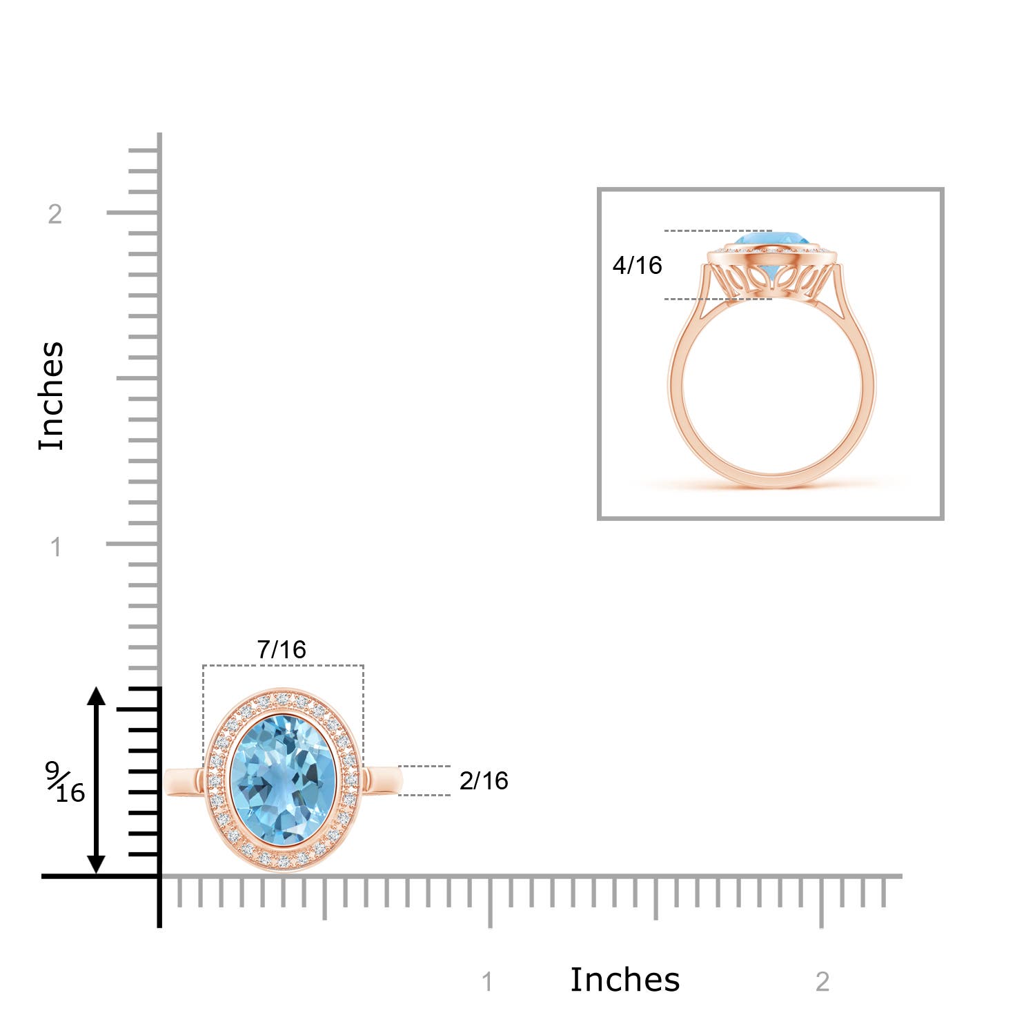 A - Swiss Blue Topaz / 2.35 CT / 14 KT Rose Gold