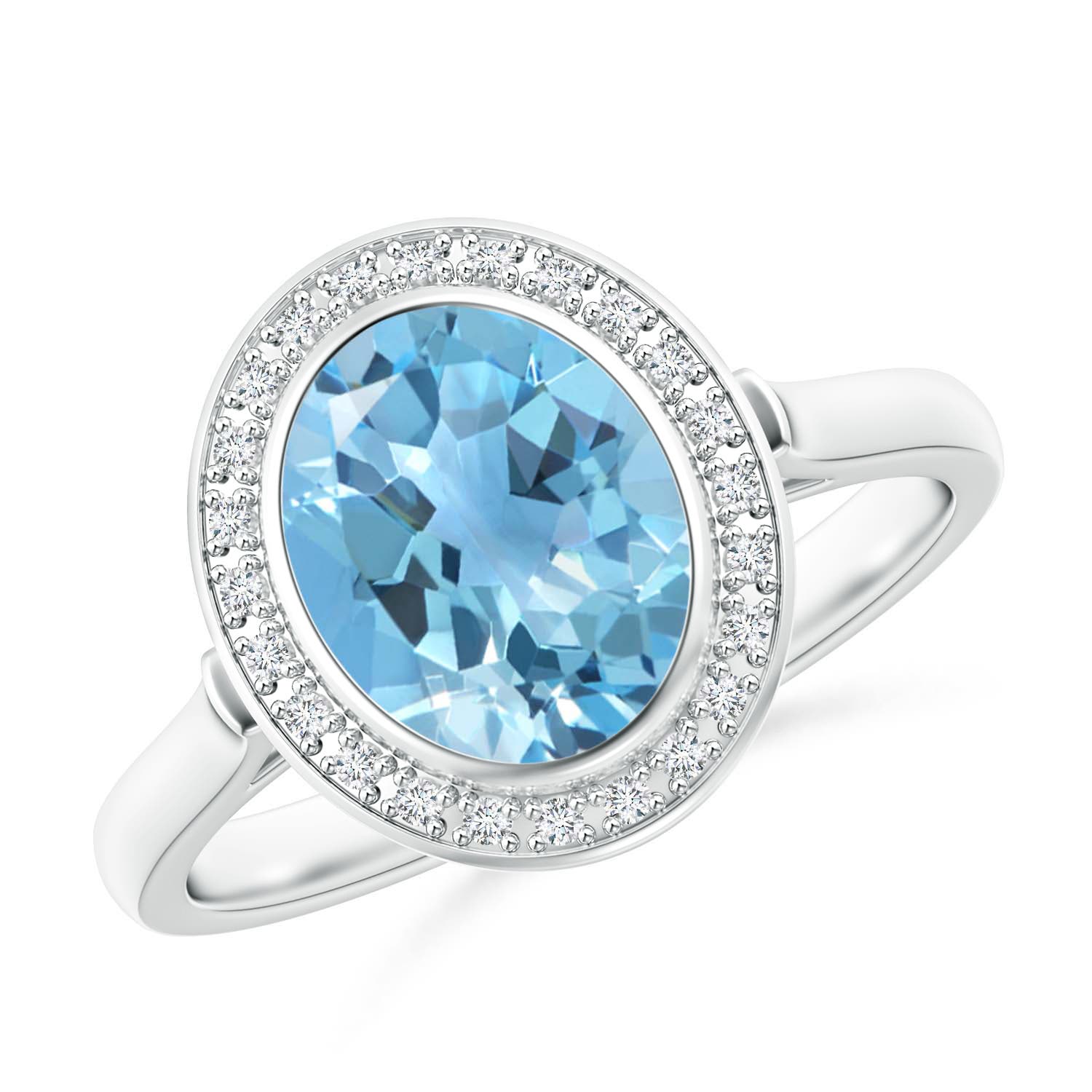 A - Swiss Blue Topaz / 2.35 CT / 14 KT White Gold