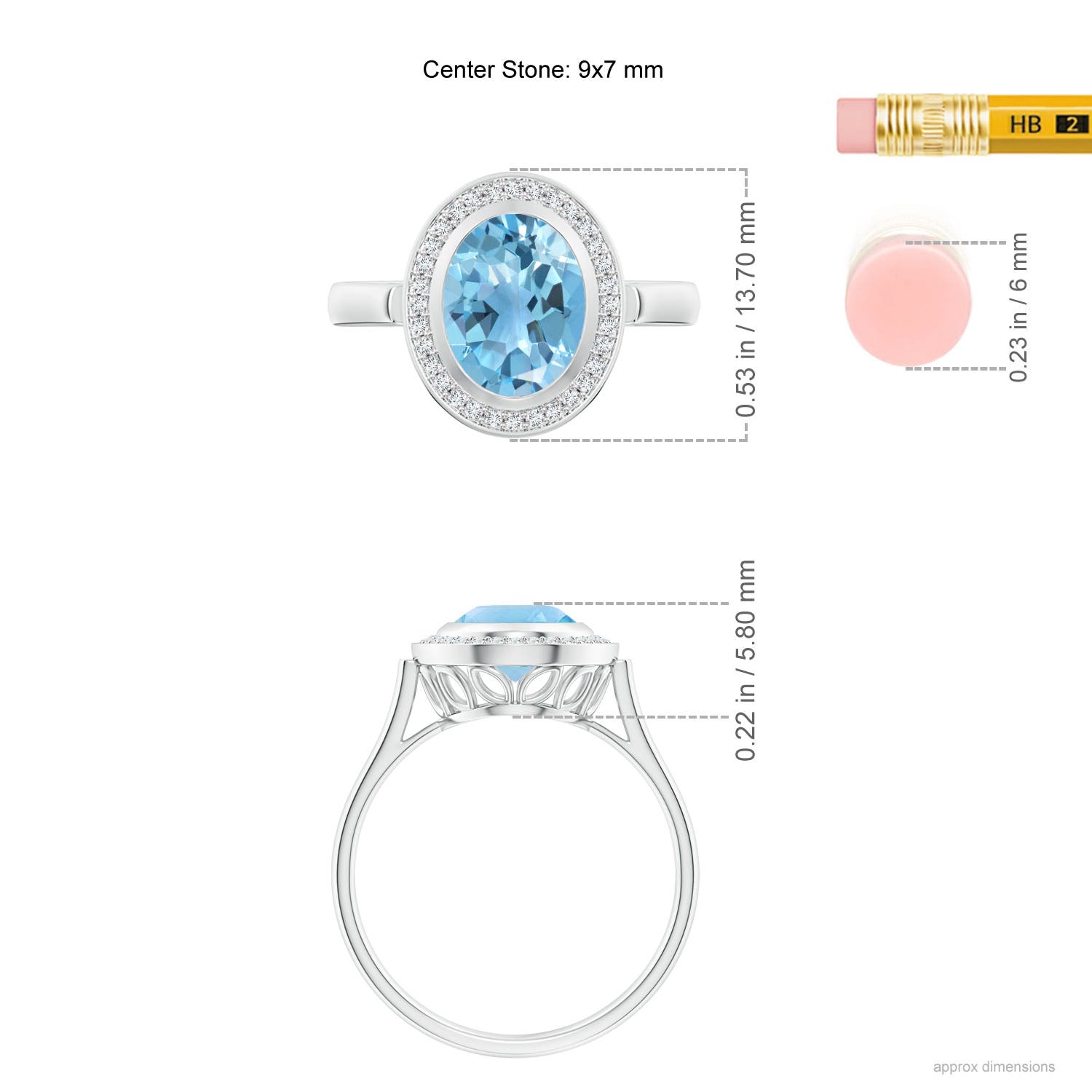 A - Swiss Blue Topaz / 2.35 CT / 14 KT White Gold