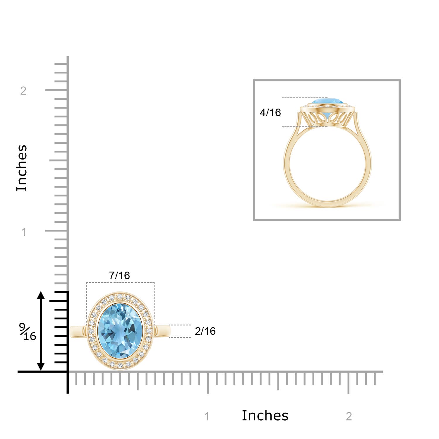 A - Swiss Blue Topaz / 2.35 CT / 14 KT Yellow Gold