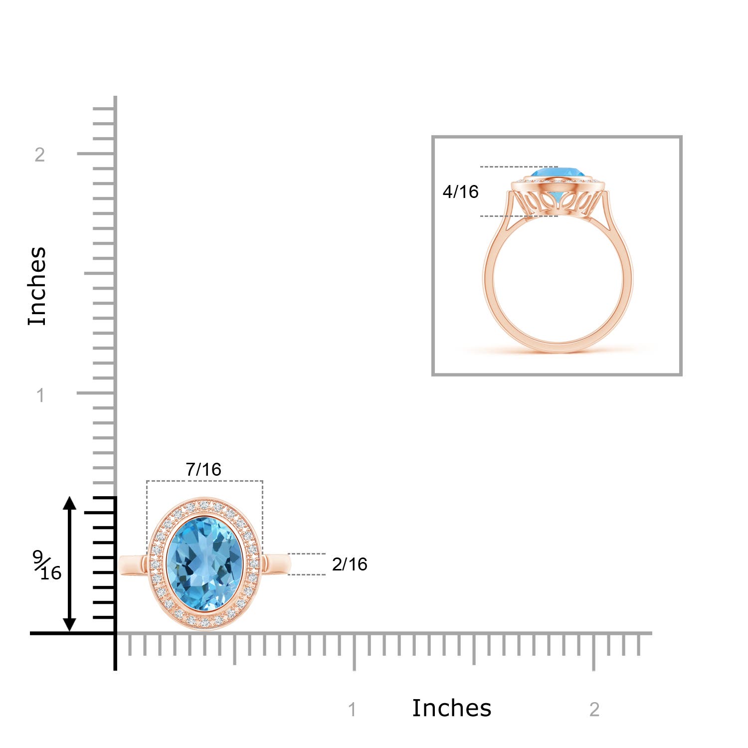 AA - Swiss Blue Topaz / 2.35 CT / 14 KT Rose Gold