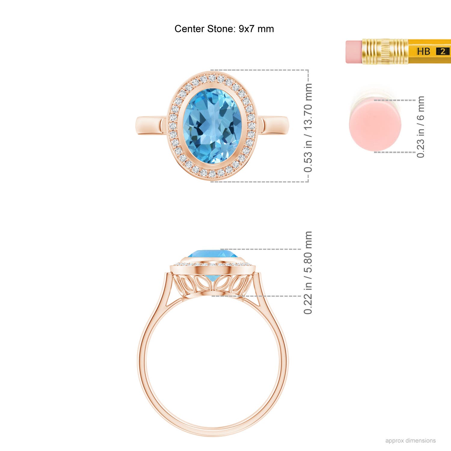 AA - Swiss Blue Topaz / 2.35 CT / 14 KT Rose Gold