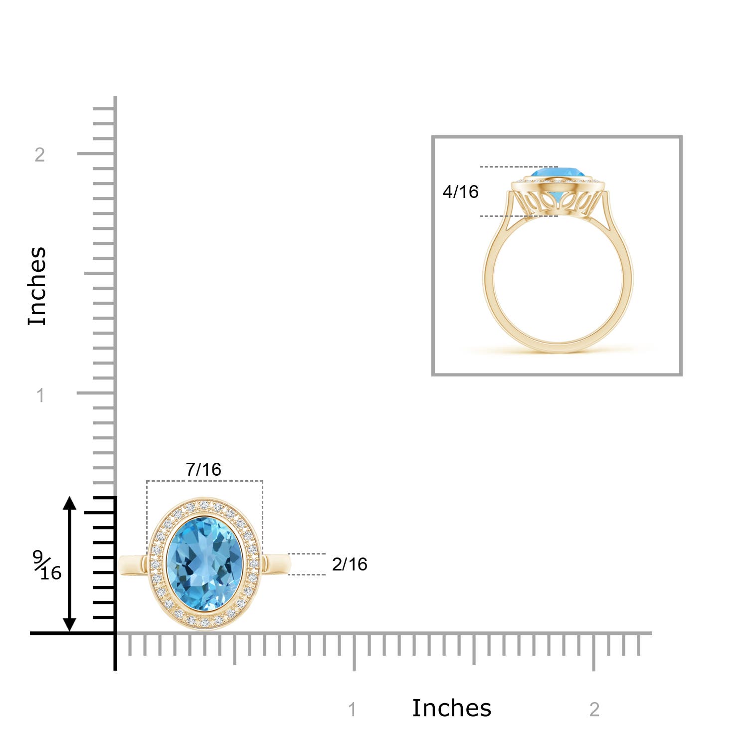 AA - Swiss Blue Topaz / 2.35 CT / 14 KT Yellow Gold