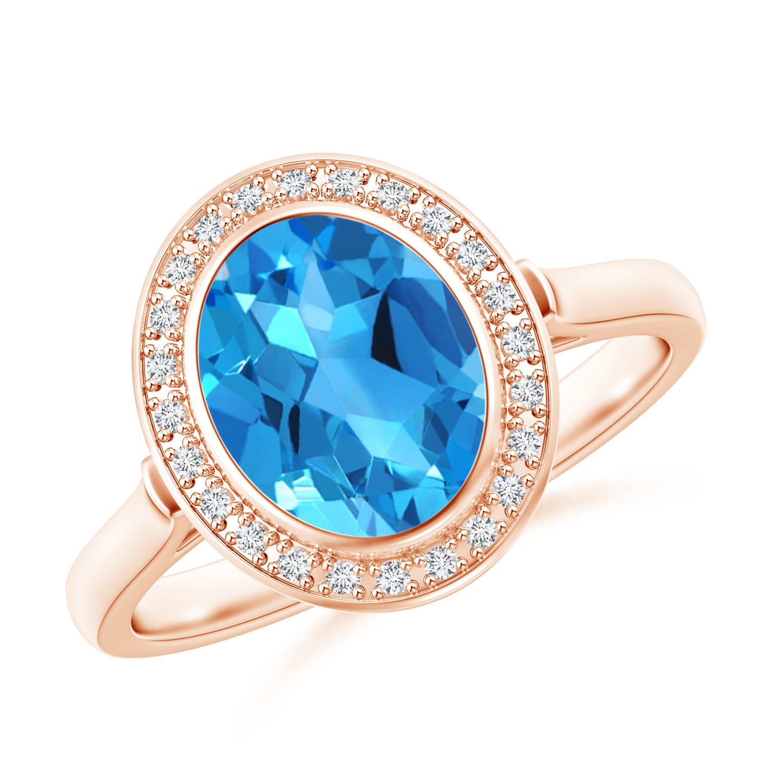 AAAA - Swiss Blue Topaz / 2.35 CT / 14 KT Rose Gold