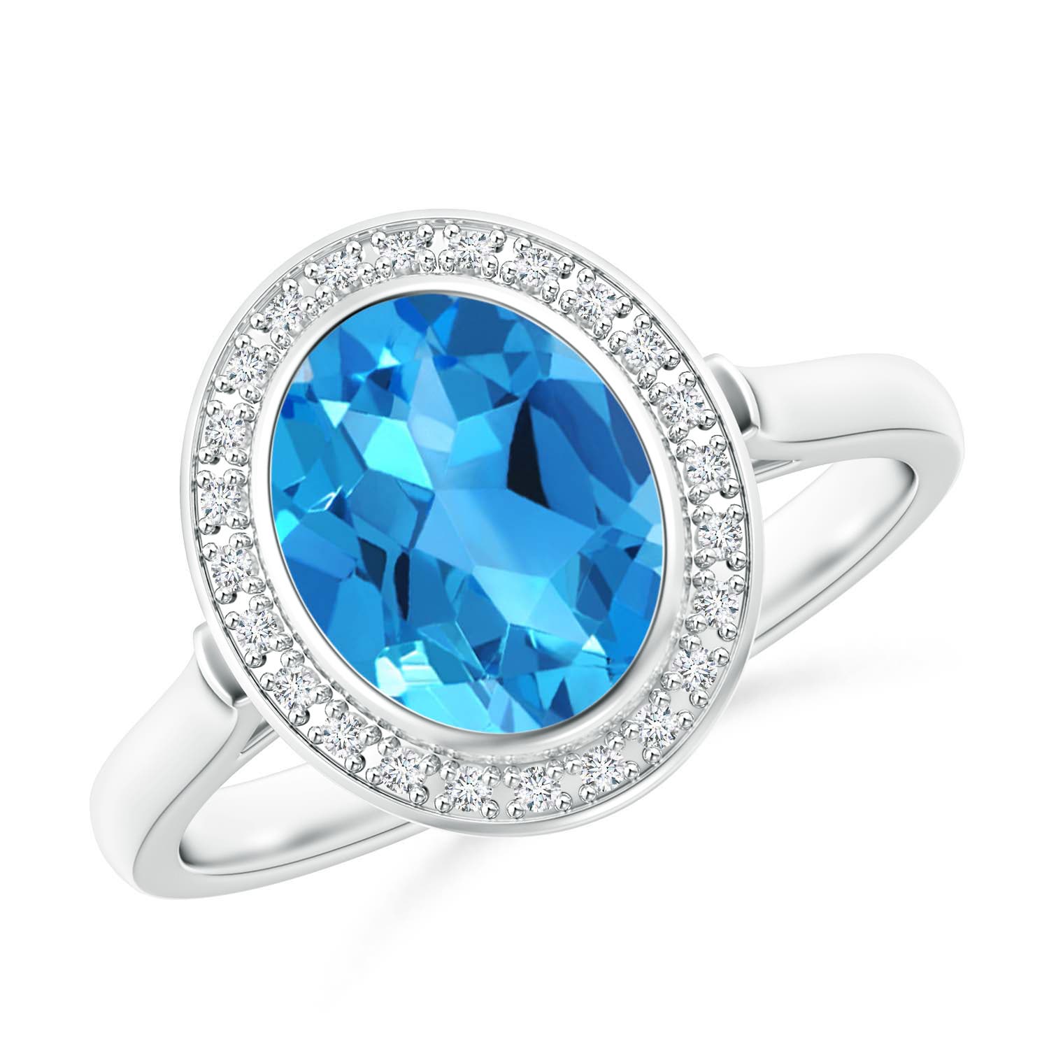 AAAA - Swiss Blue Topaz / 2.35 CT / 14 KT White Gold