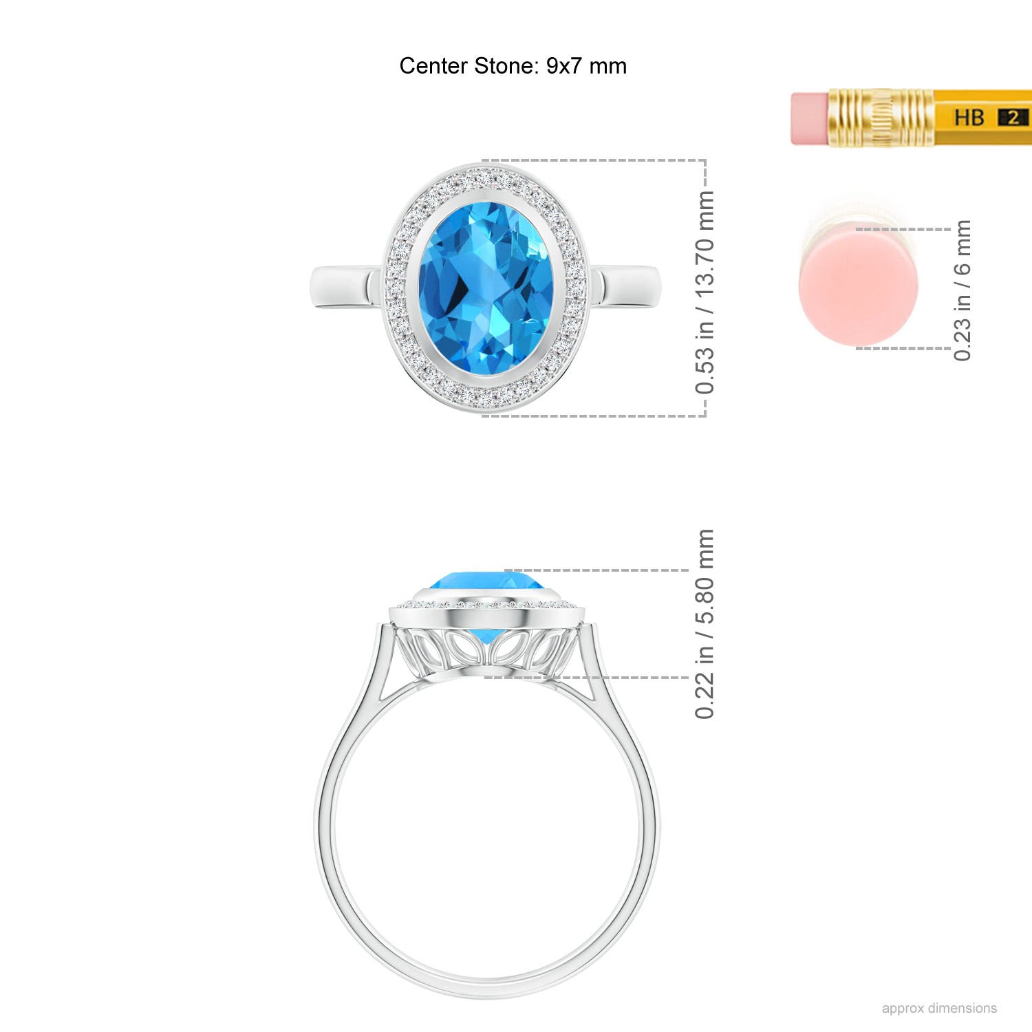 AAAA - Swiss Blue Topaz / 2.35 CT / 14 KT White Gold