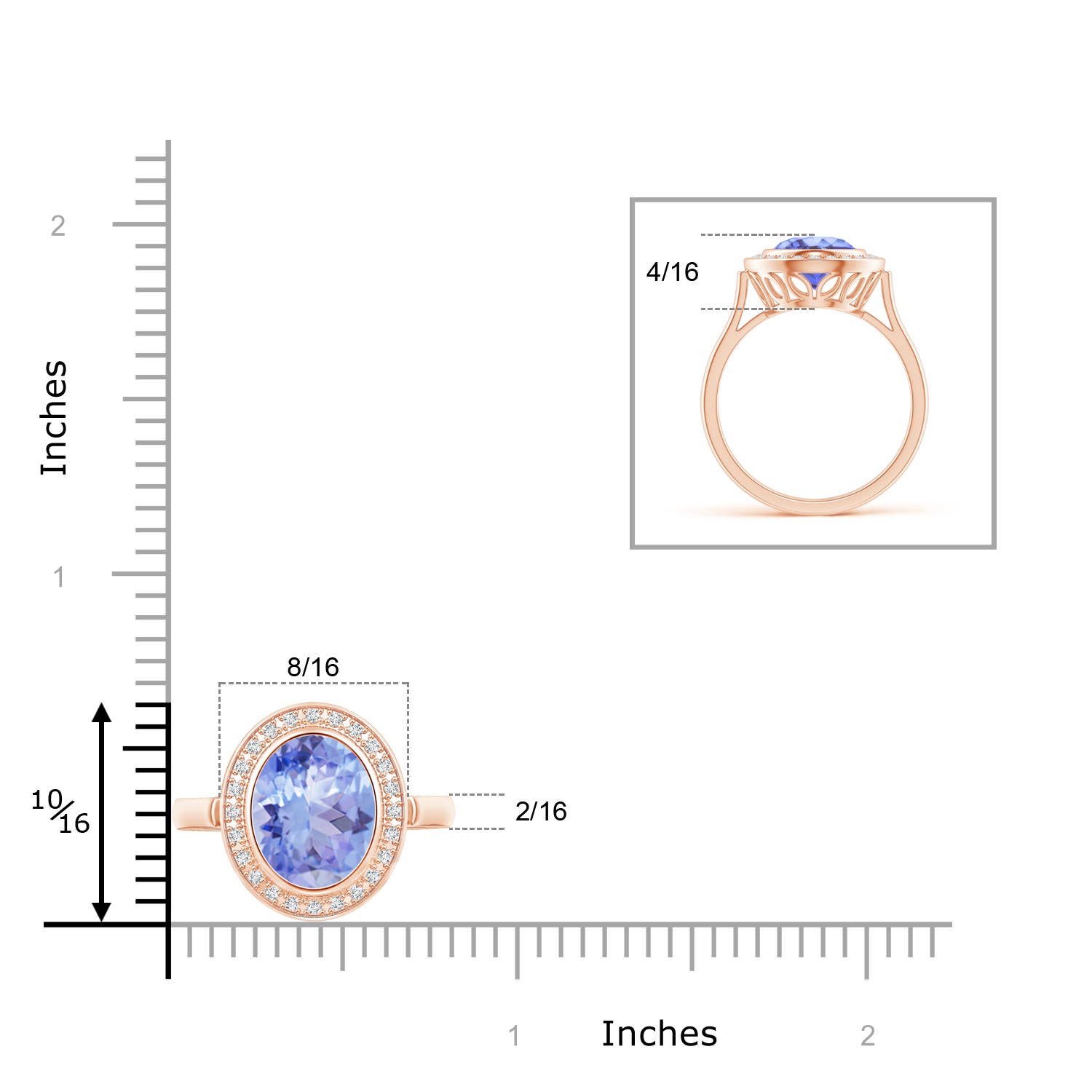 A - Tanzanite / 3.06 CT / 14 KT Rose Gold