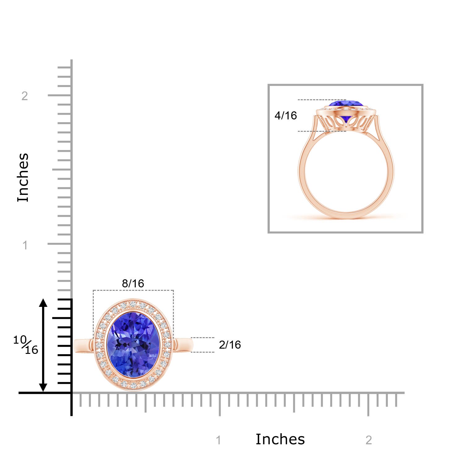 AAA - Tanzanite / 3.06 CT / 14 KT Rose Gold