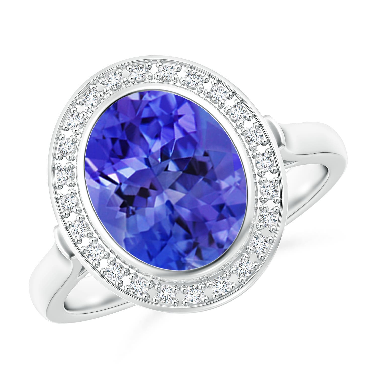 AAA - Tanzanite / 3.06 CT / 14 KT White Gold