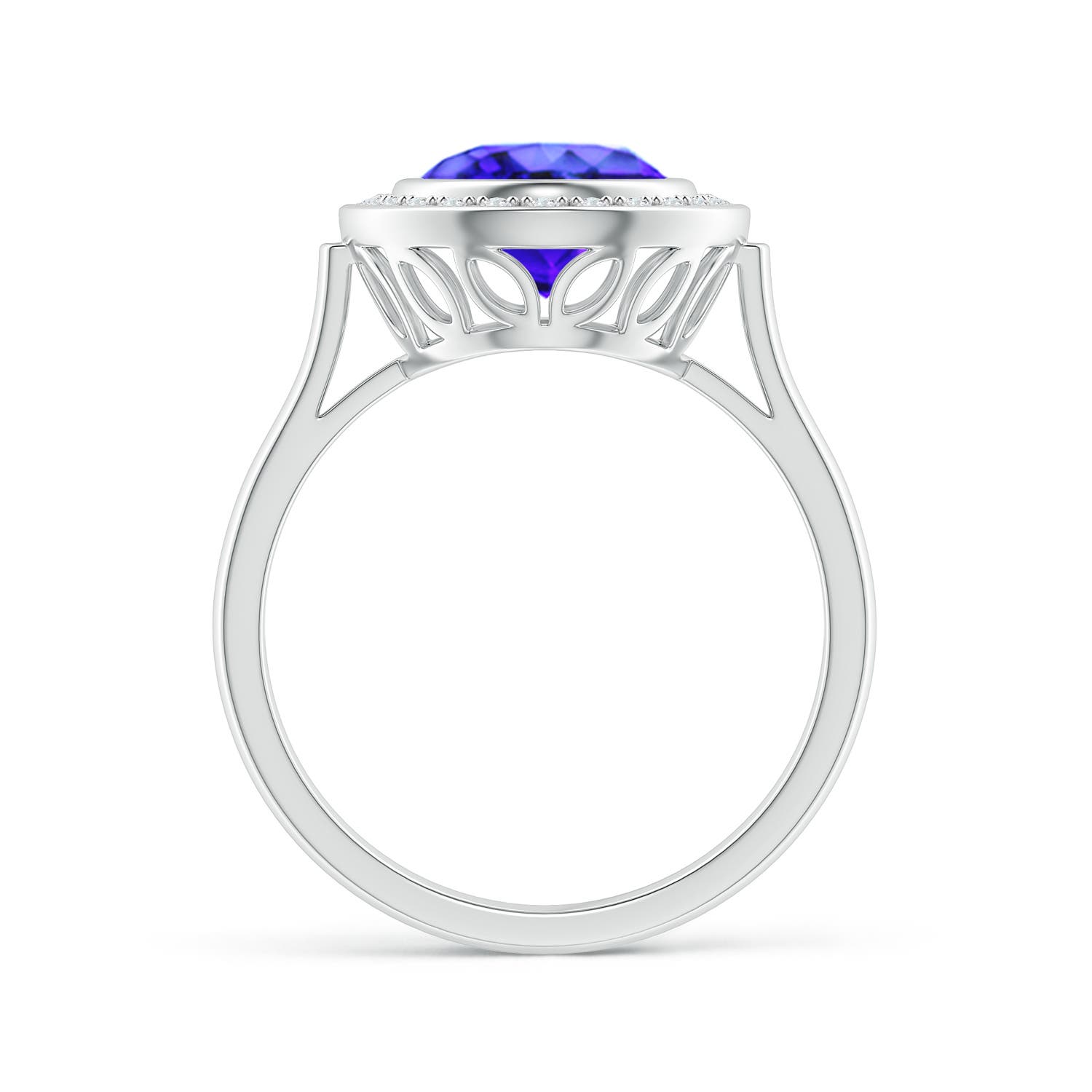 AAA - Tanzanite / 3.06 CT / 14 KT White Gold