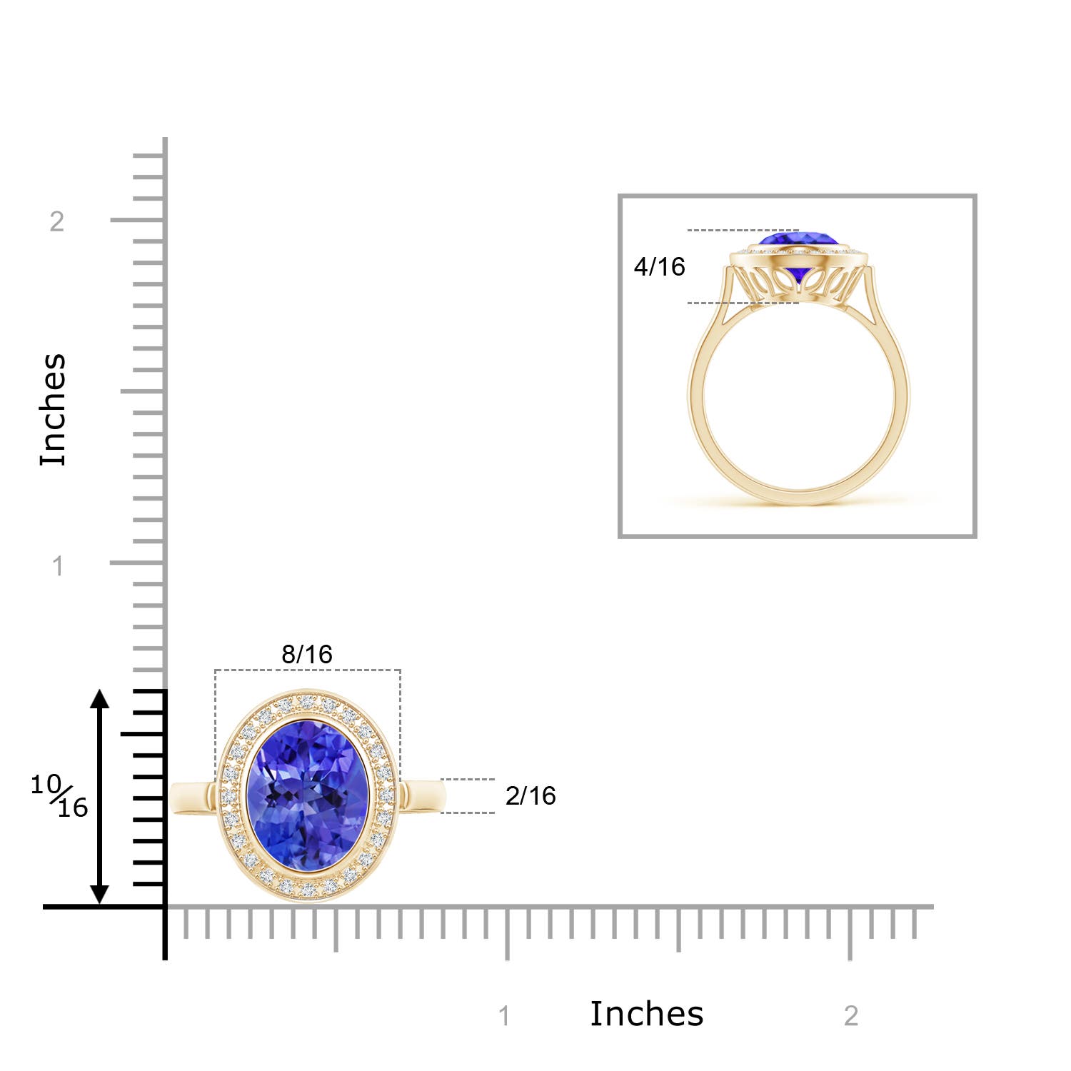 AAA - Tanzanite / 3.06 CT / 14 KT Yellow Gold