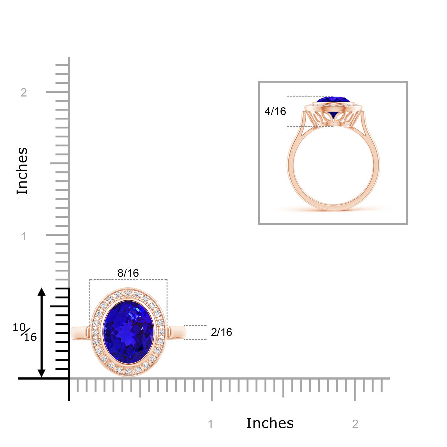 AAAA - Tanzanite / 3.06 CT / 14 KT Rose Gold