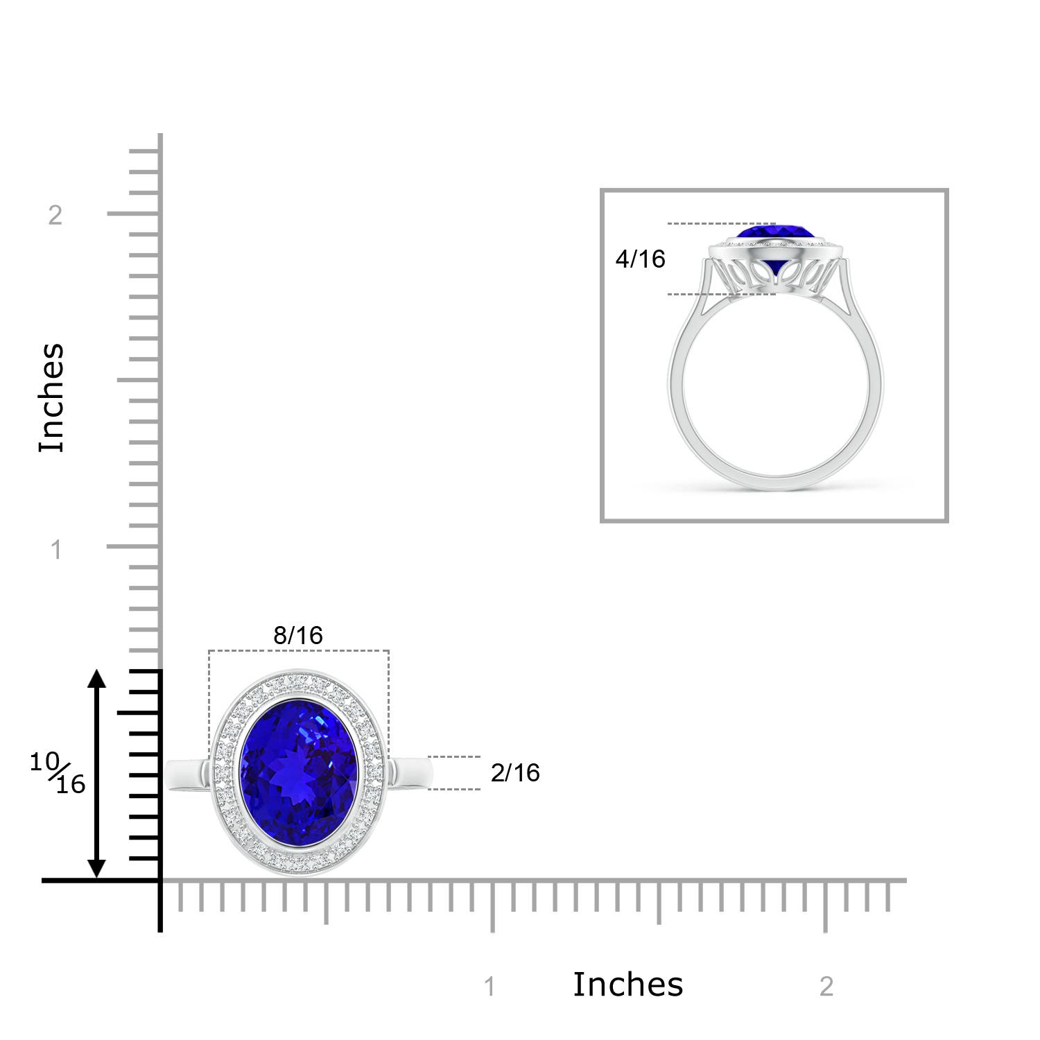 AAAA - Tanzanite / 3.06 CT / 14 KT White Gold