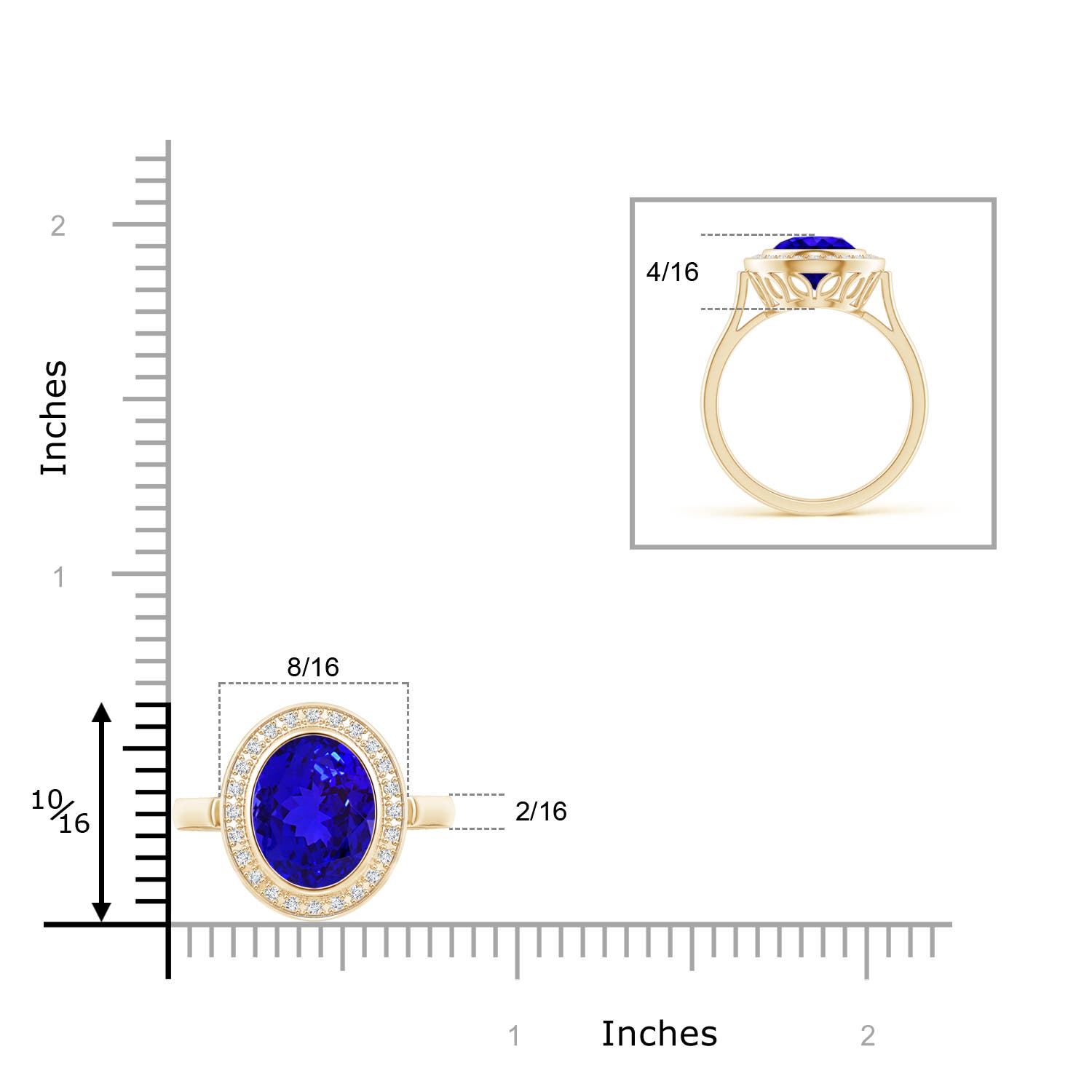 AAAA - Tanzanite / 3.06 CT / 14 KT Yellow Gold