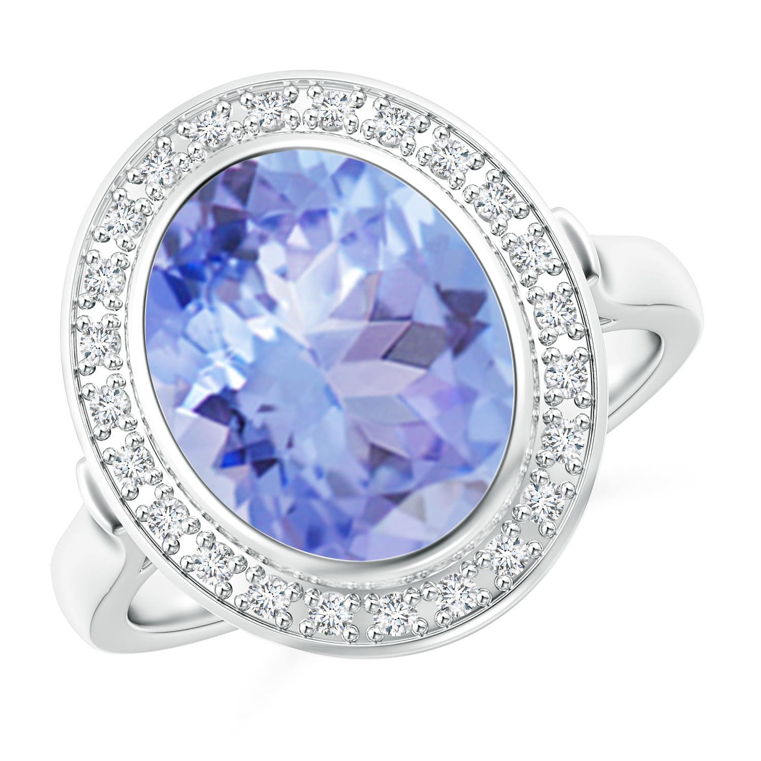 A - Tanzanite / 3.69 CT / 14 KT White Gold