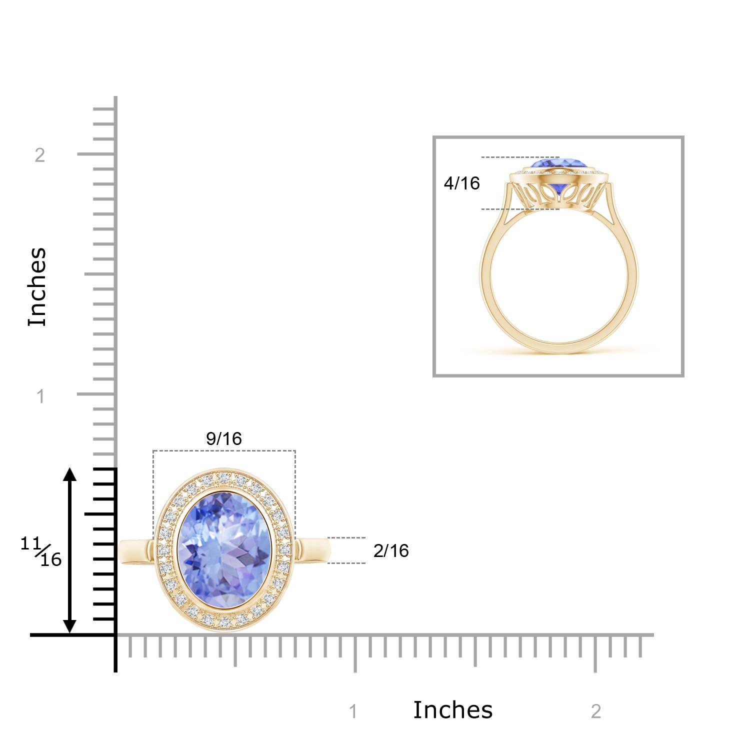 A - Tanzanite / 3.69 CT / 14 KT Yellow Gold