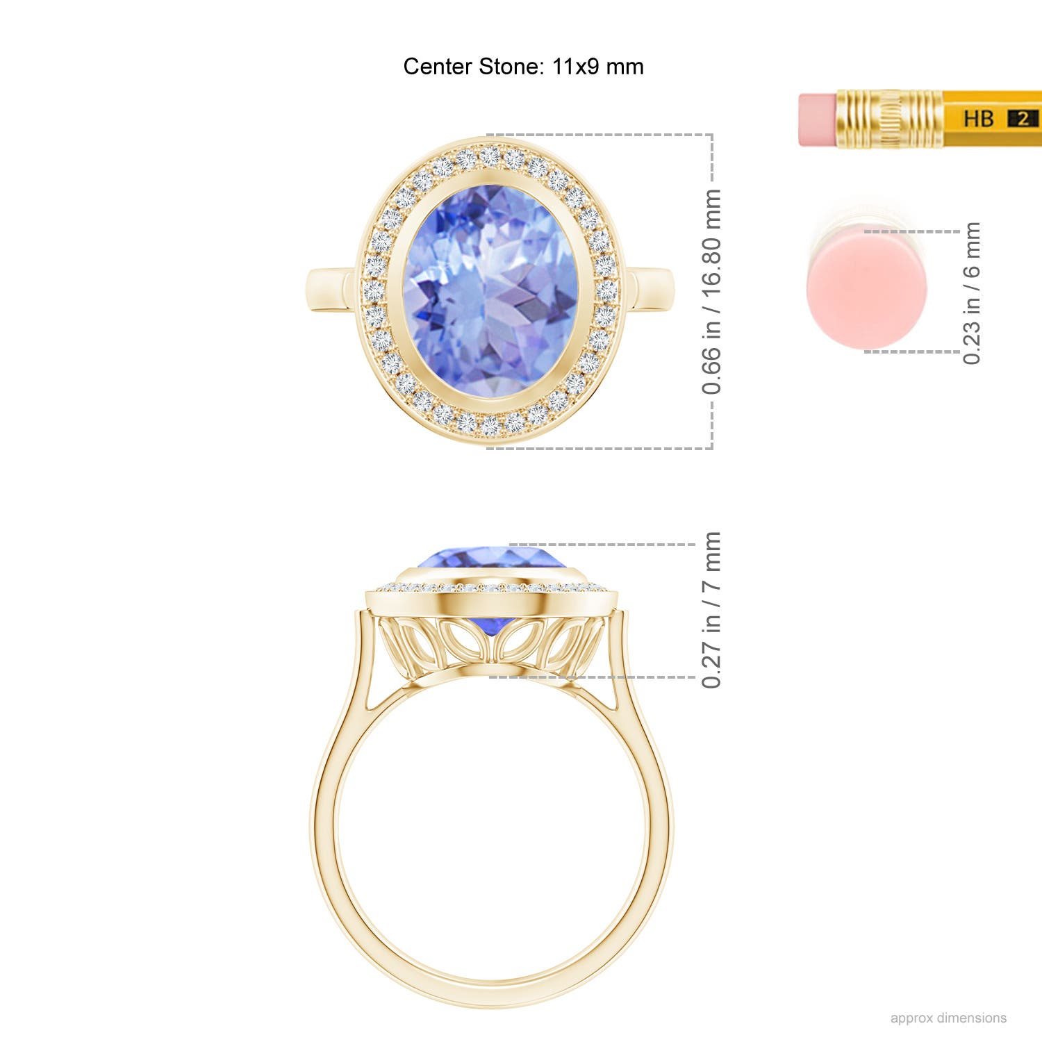 A - Tanzanite / 3.69 CT / 14 KT Yellow Gold