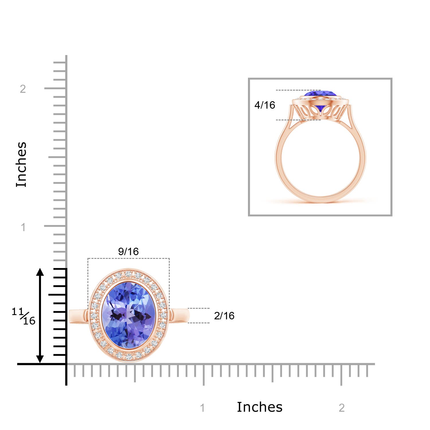 AA - Tanzanite / 3.69 CT / 14 KT Rose Gold