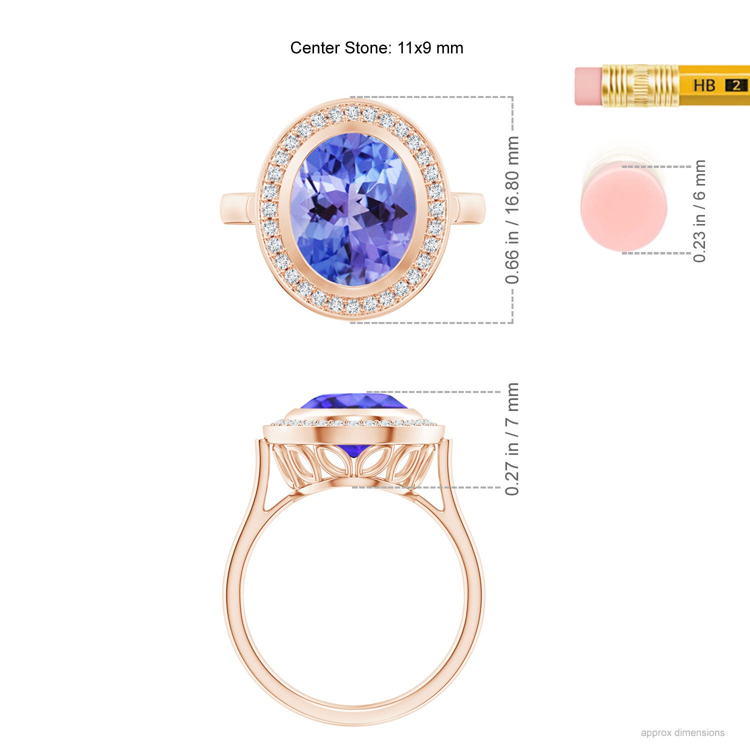 AA - Tanzanite / 3.69 CT / 14 KT Rose Gold