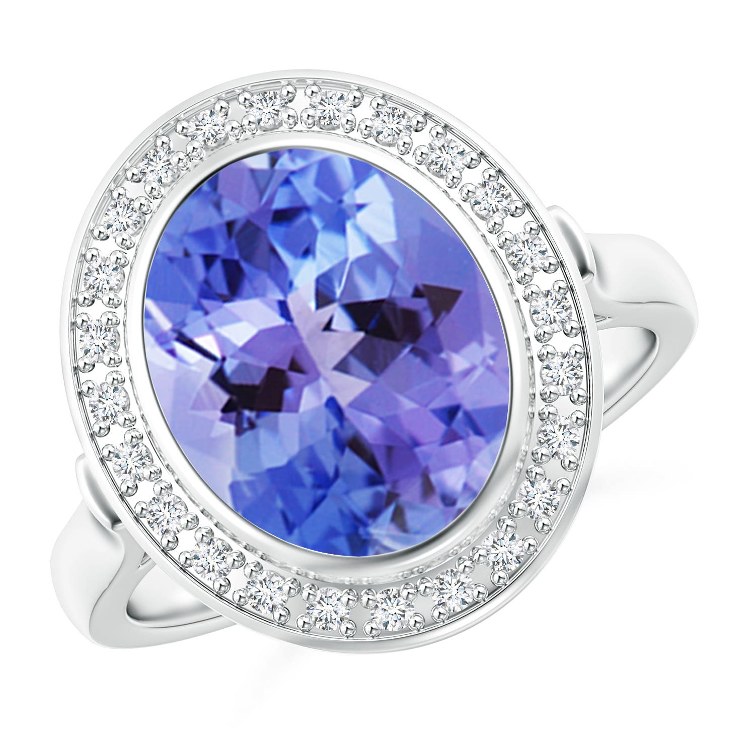 AA - Tanzanite / 3.69 CT / 14 KT White Gold