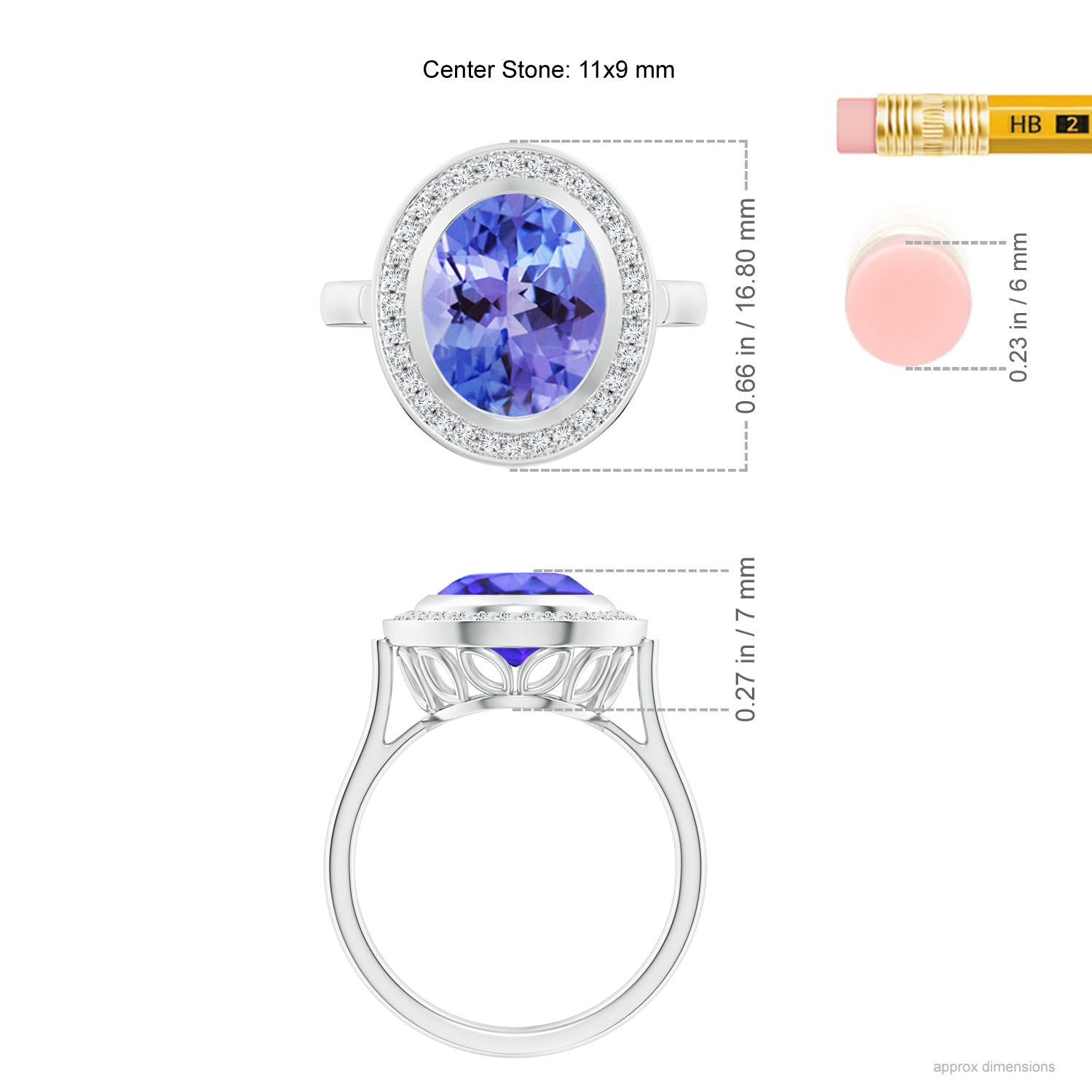 AA - Tanzanite / 3.69 CT / 14 KT White Gold