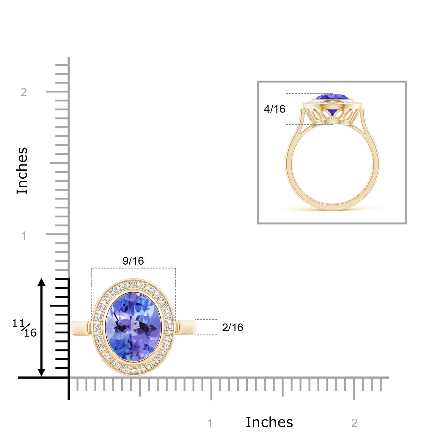 AA - Tanzanite / 3.69 CT / 14 KT Yellow Gold