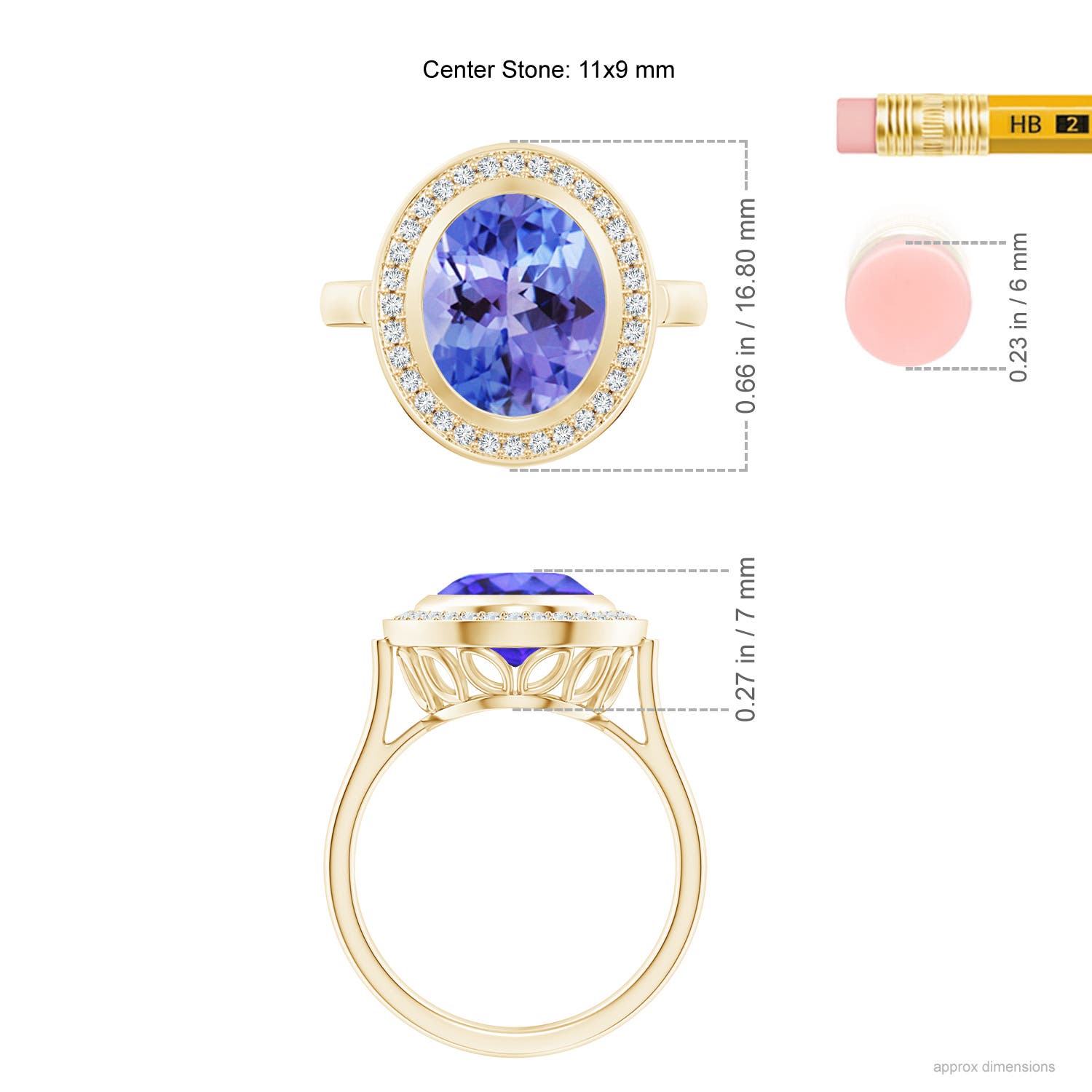 AA - Tanzanite / 3.69 CT / 14 KT Yellow Gold