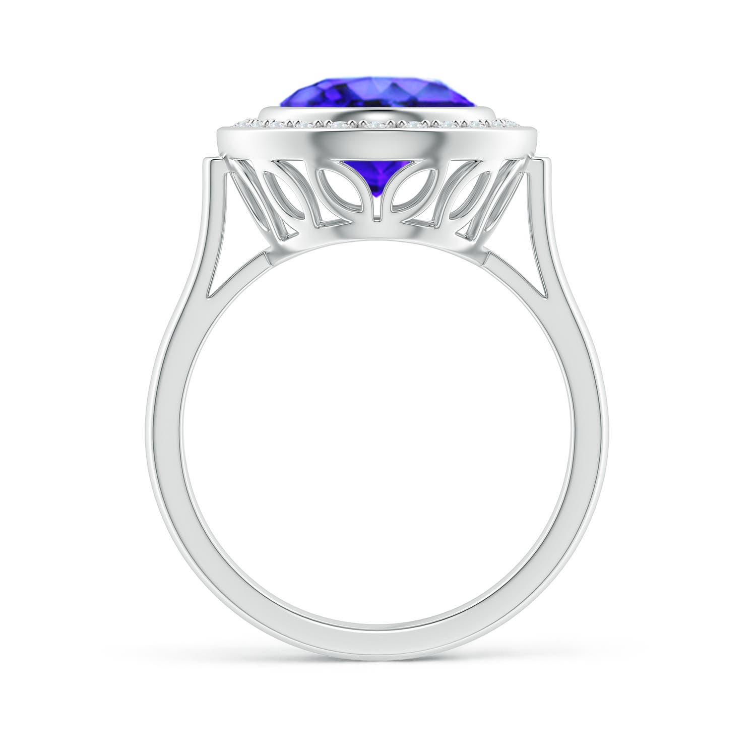 AAA - Tanzanite / 3.69 CT / 14 KT White Gold