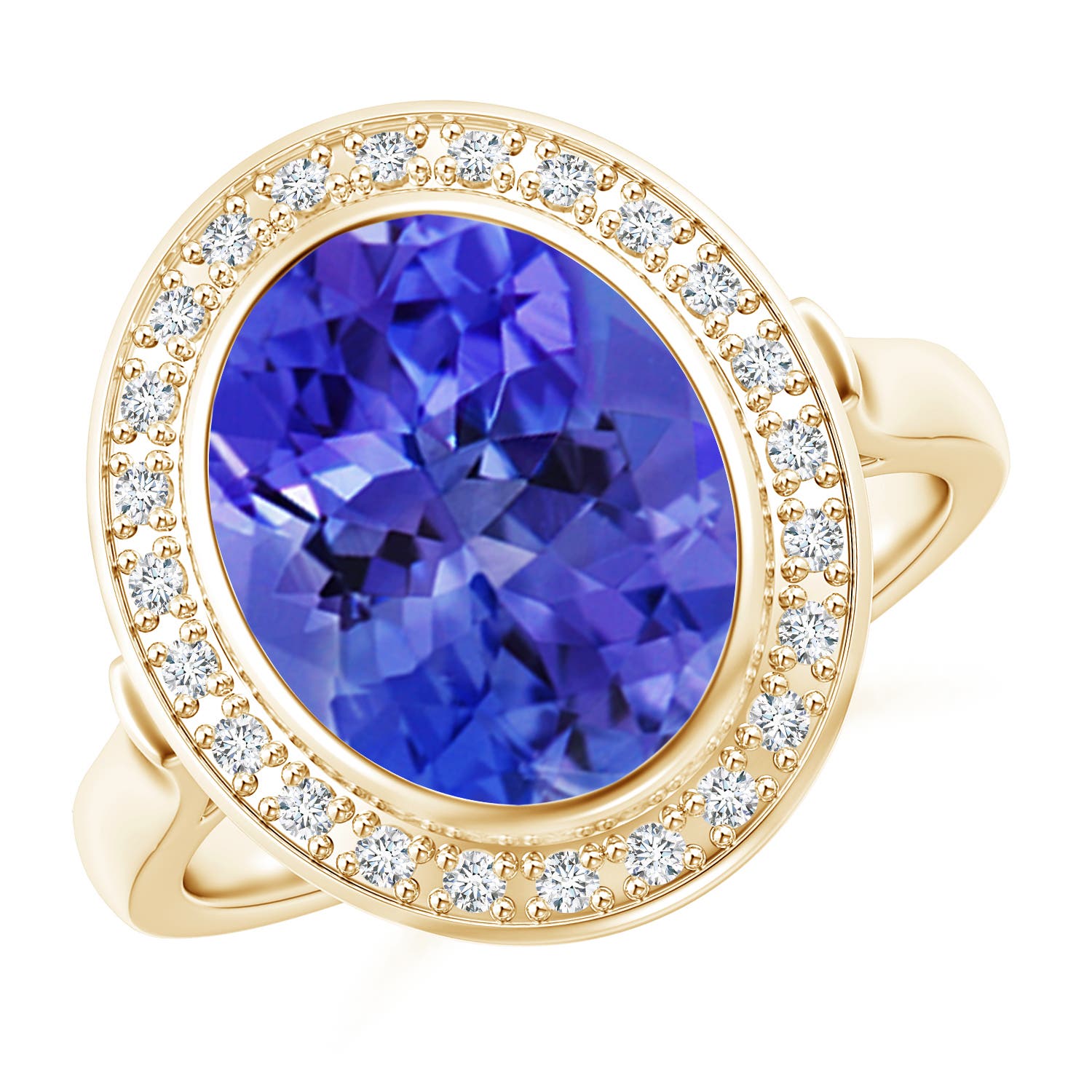 AAA - Tanzanite / 3.69 CT / 14 KT Yellow Gold