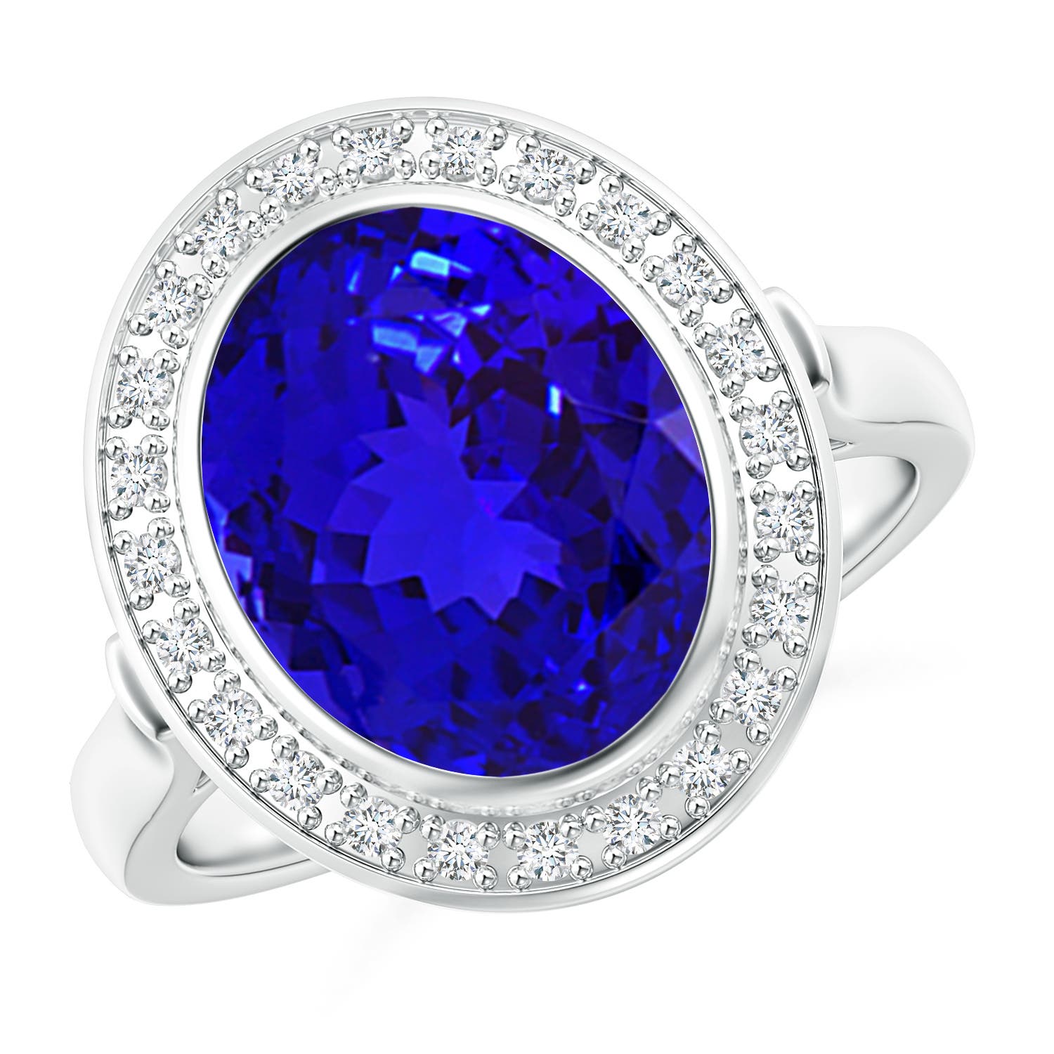 AAAA - Tanzanite / 3.69 CT / 14 KT White Gold