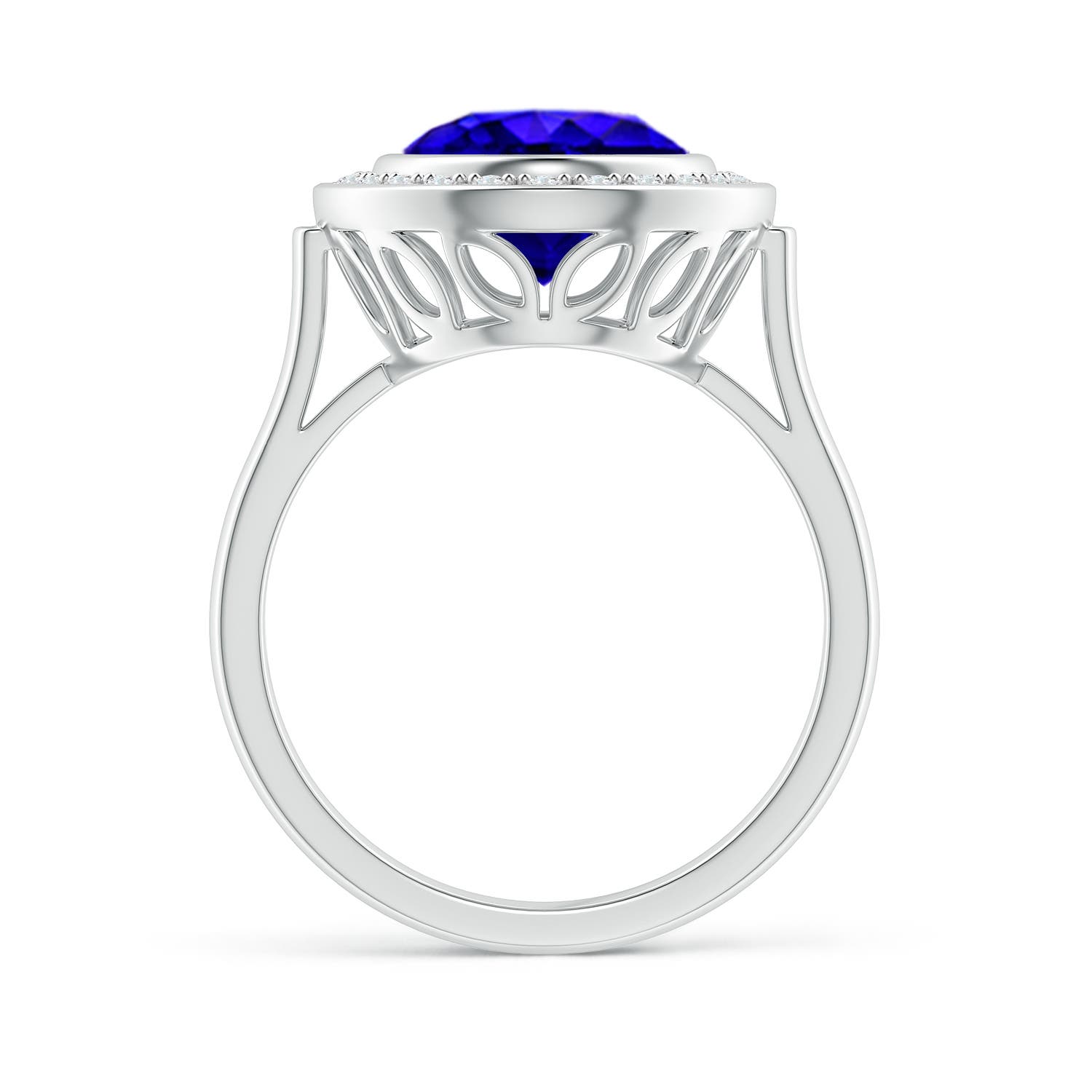 AAAA - Tanzanite / 3.69 CT / 14 KT White Gold