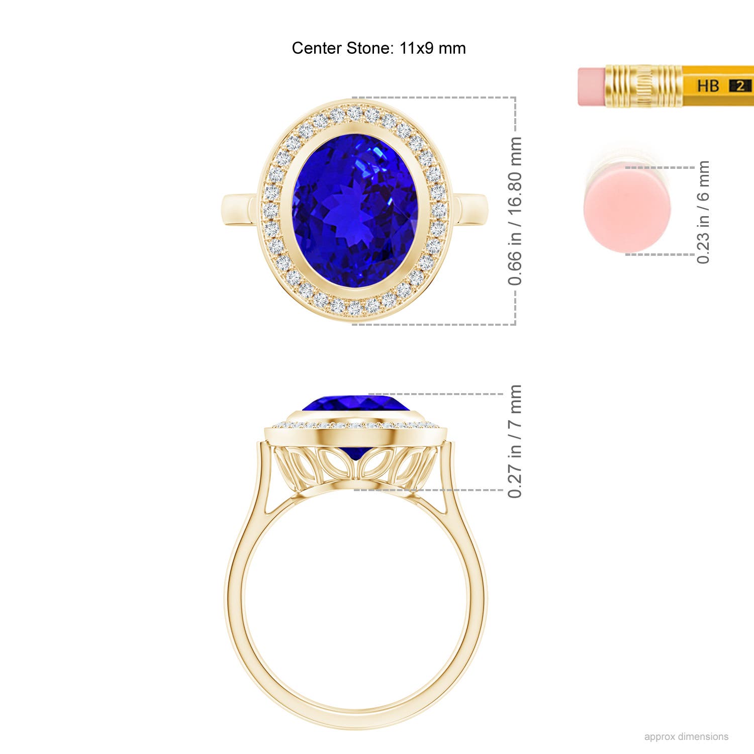 AAAA - Tanzanite / 3.69 CT / 14 KT Yellow Gold